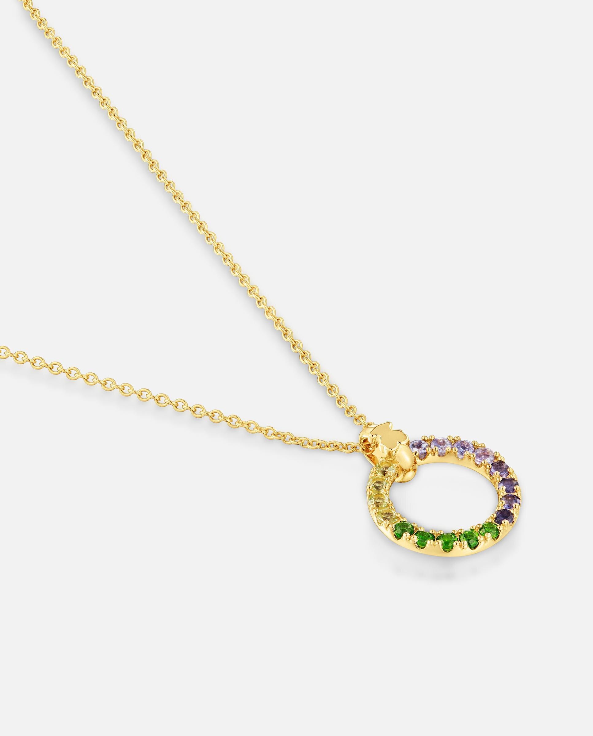 Colar Straight Banhado a Ouro 18 Kt Sobre Prata e Gemas Multicolor-2