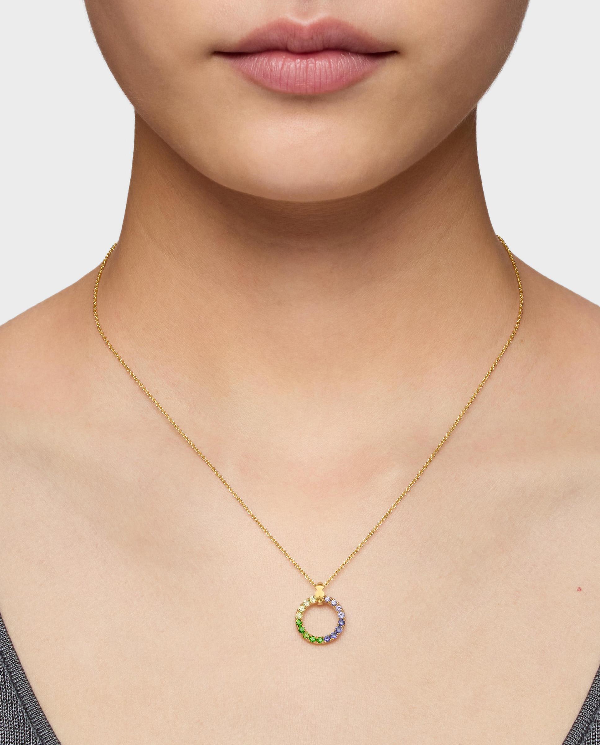 Colar Straight Banhado a Ouro 18 Kt Sobre Prata e Gemas Multicolor-4