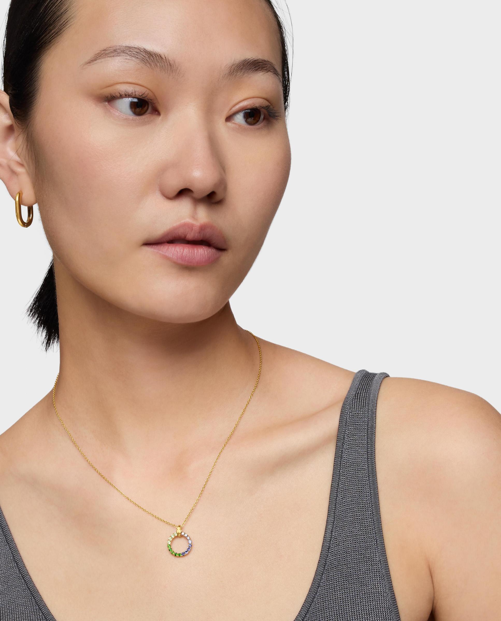 Colar Straight Banhado a Ouro 18 Kt Sobre Prata e Gemas Multicolor-6
