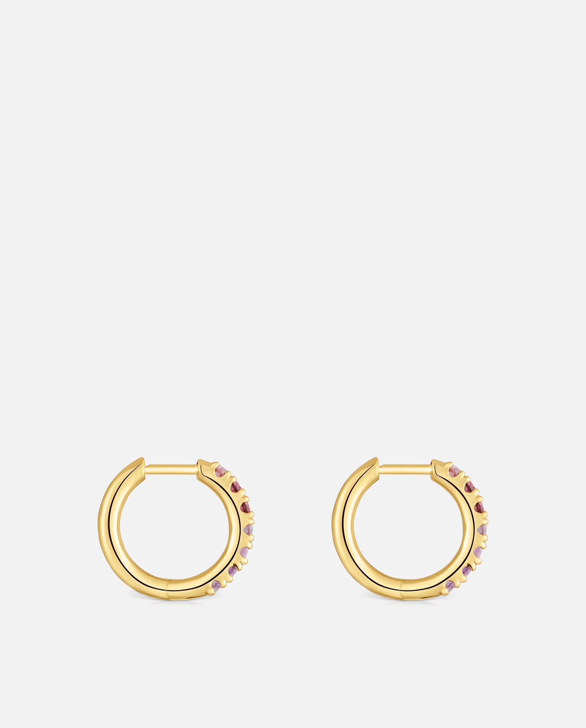Brincos de Aro Straight Banhados em Ouro 18 Kt Sobre Prata com Pedras Multicolor-2
