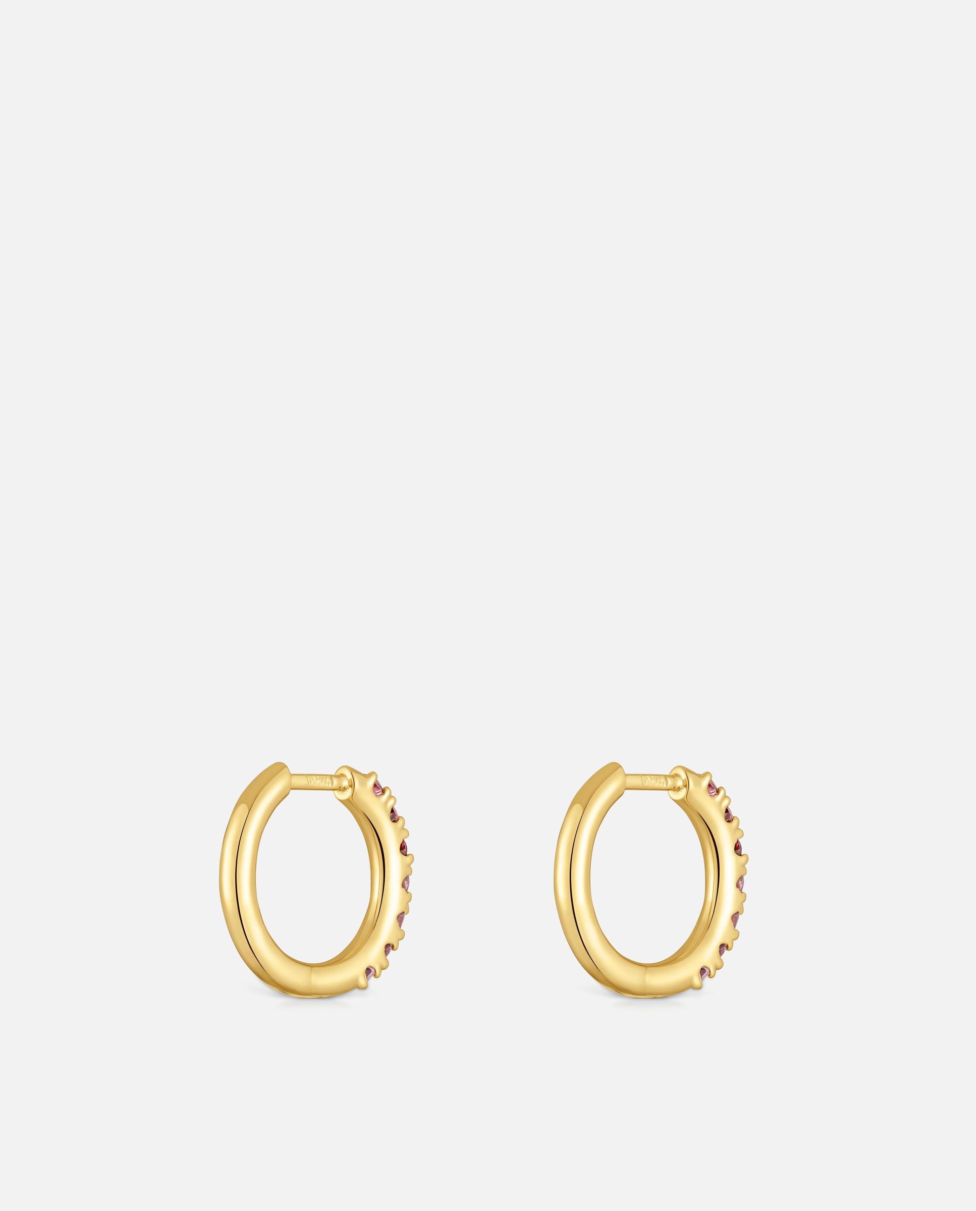 Brincos de Aro Straight Banhados em Ouro 18 Kt Sobre Prata com Pedras Multicolor-3