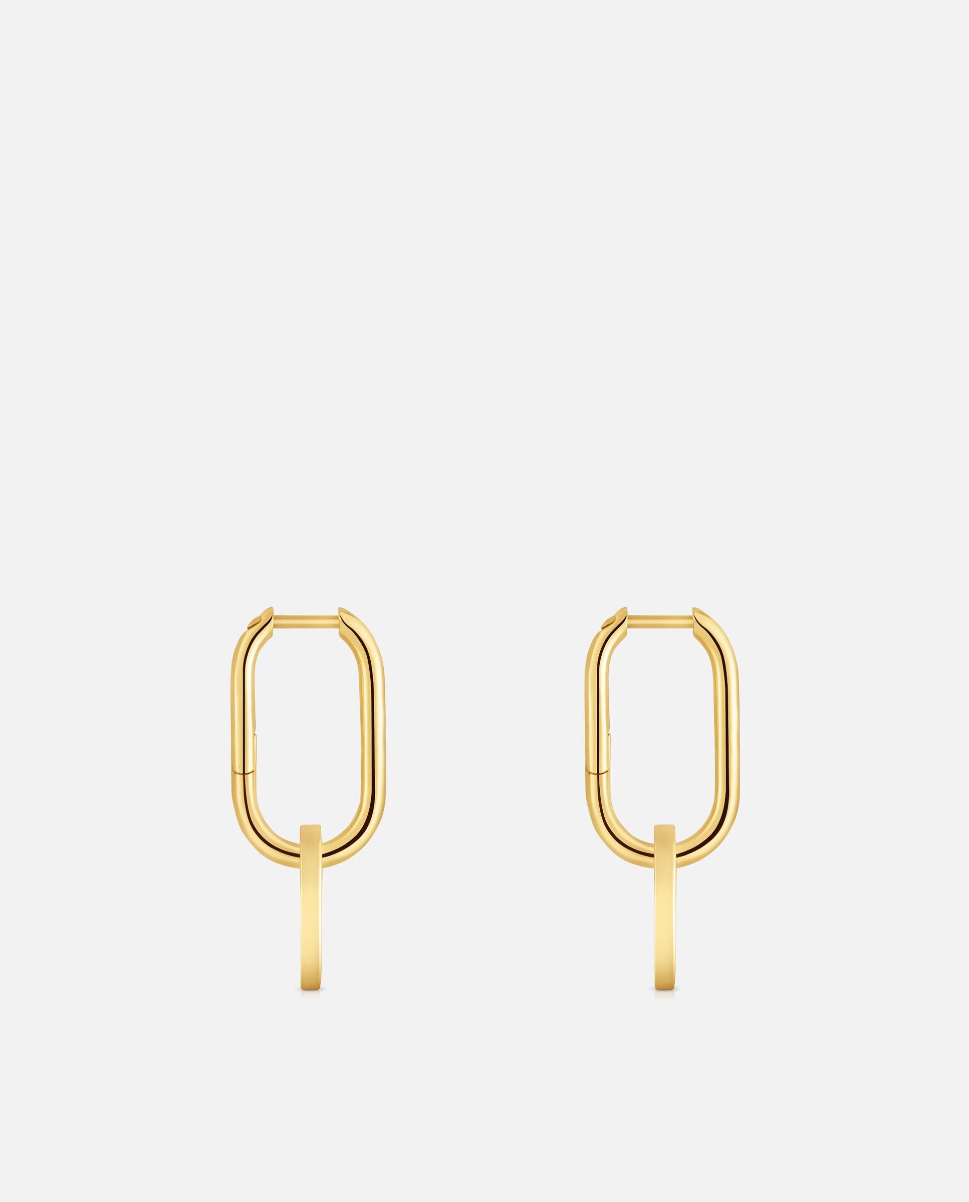 Brincos de Argola Camille Banhados em Ouro 18 Kt Sobre Prata e Espinelas Preto-2