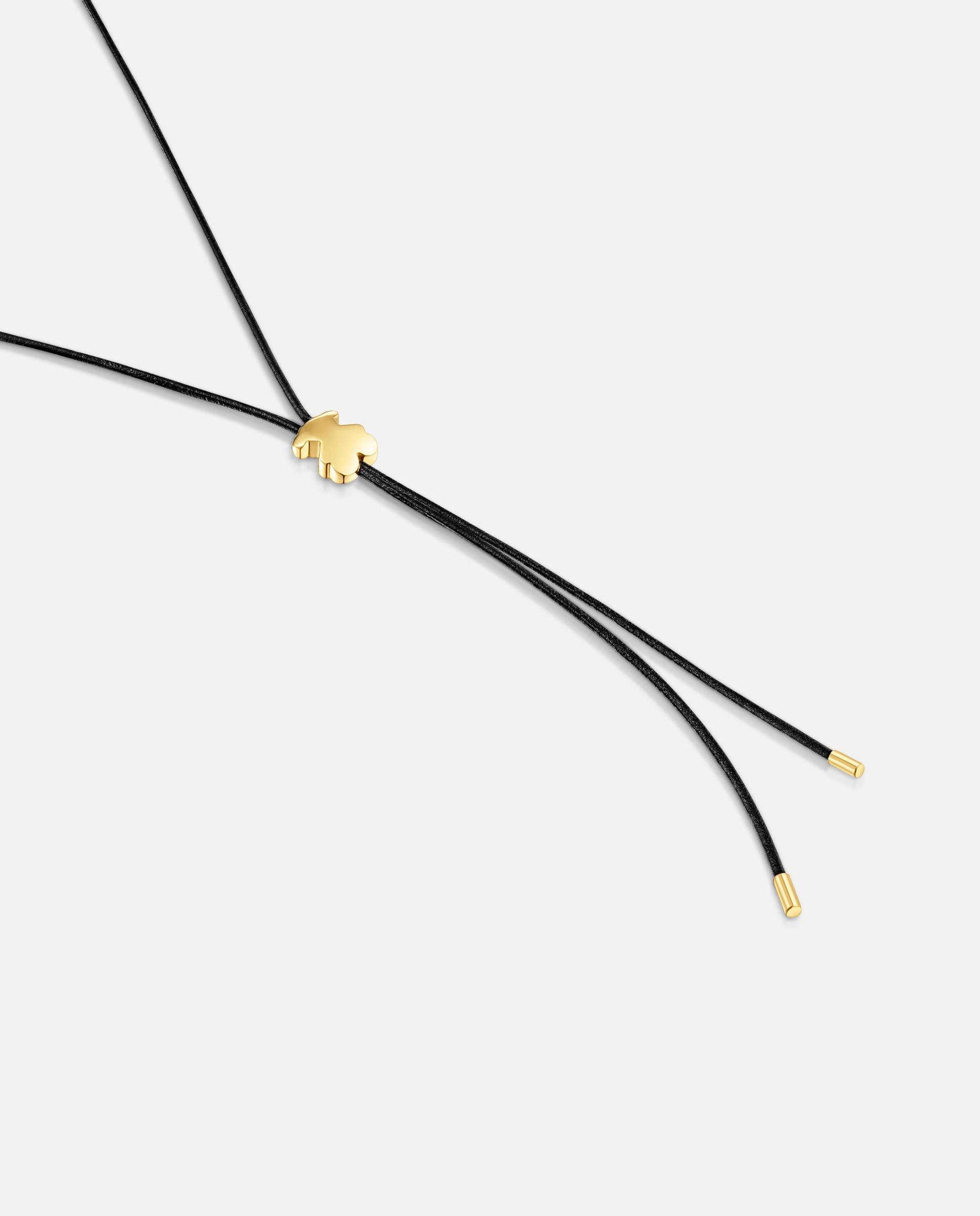 Colar de Borracha Bold Motif Comprido com Urso de Ouro Amarelo 14 Kt Multicolor-3