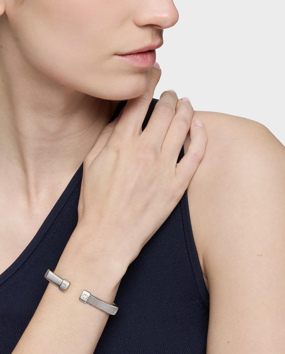 Pulseira Esclava Bulevard de Aço 8 Mm Prateado-4