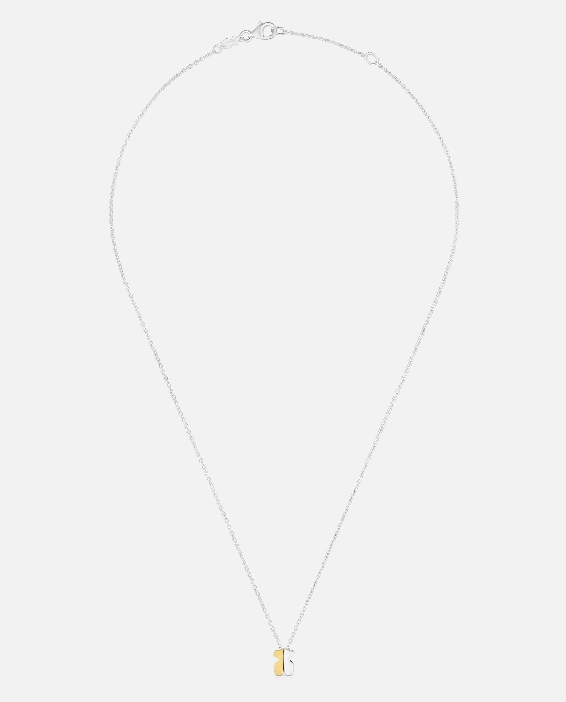 Imagem 0 de Colar de Prata e com Banho de Ouro Tous 1950 Bicolor com Urso 8 Mm