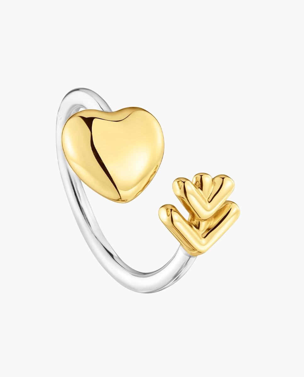 Imagem 0 de Anel Flechazo Aberto Bicolor