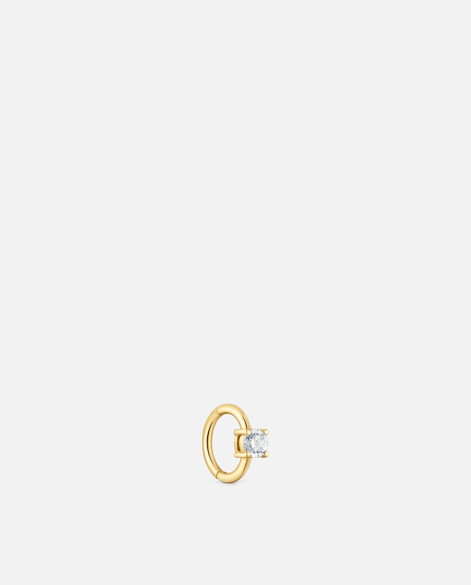 Brinco Individual Shine Lgd de Argola em Ouro 14 Kt e Diamante Criado em Laboratório 0,10 Ct Branco-2