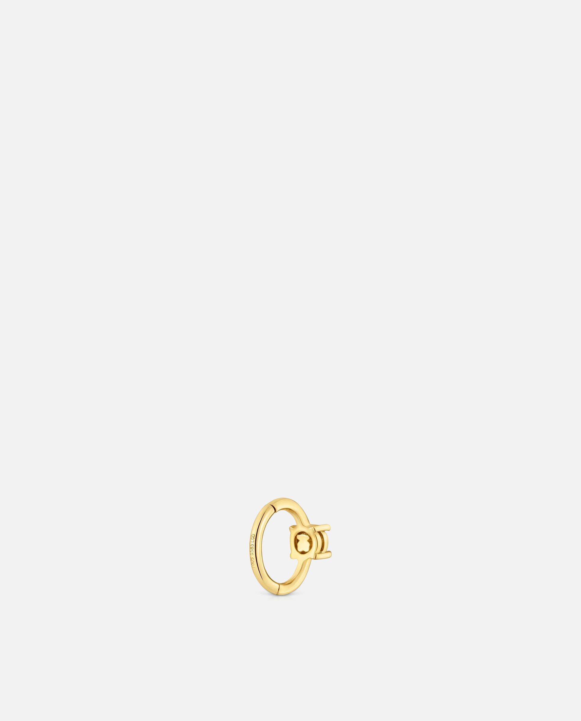 Brinco Individual Shine Lgd de Argola em Ouro 14 Kt e Diamante Criado em Laboratório 0,10 Ct Branco-3