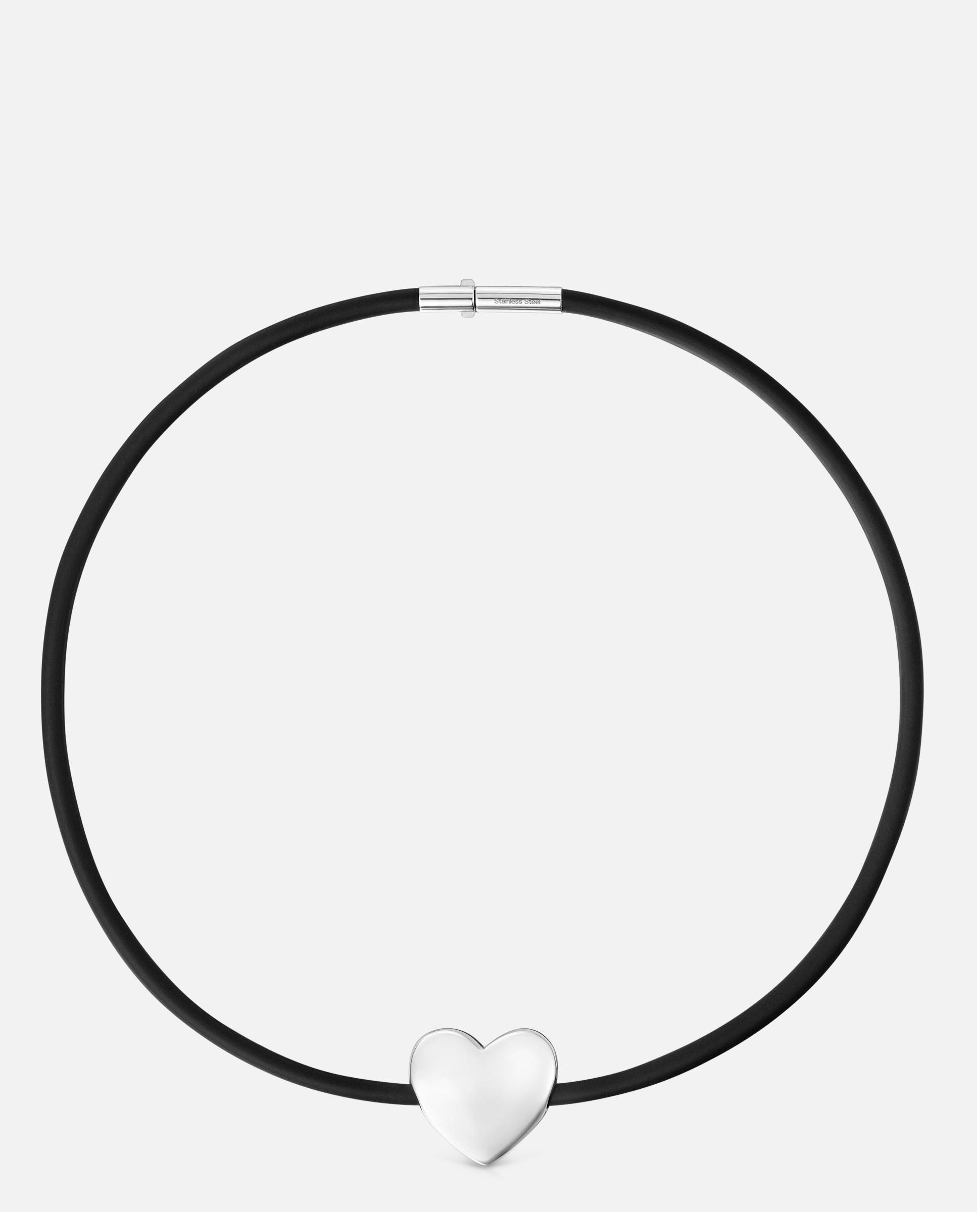 Imagem 0 de Colar Bold Motif com Motivo Coração de Prata de Primeira Lei