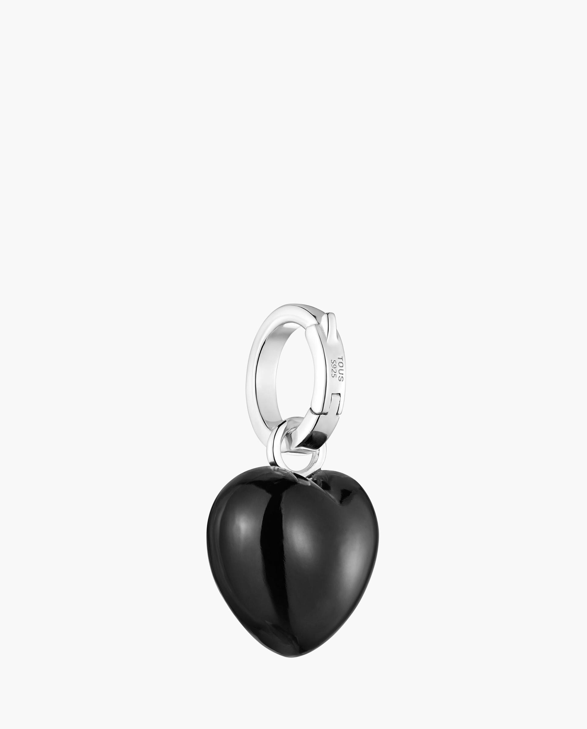Pendentes Flechazo de Prata e Ónix Preto-3
