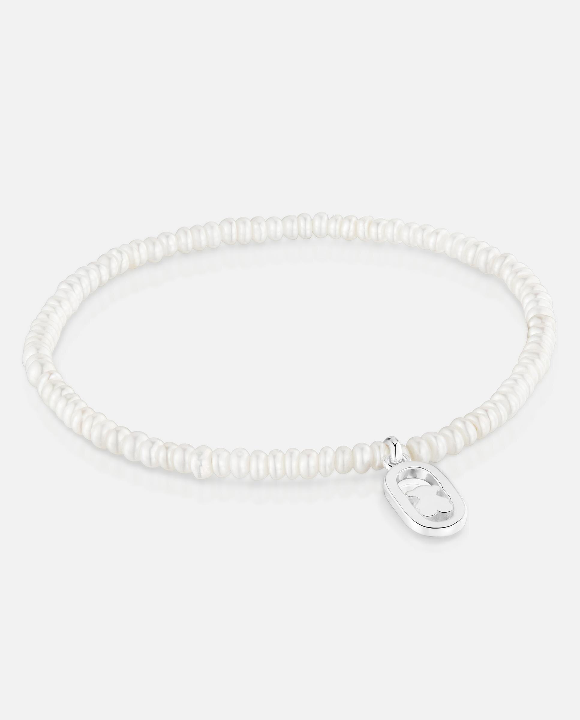 Pulseira Camille Elástica de Pérolas Cultivadas e Prata Branco-1