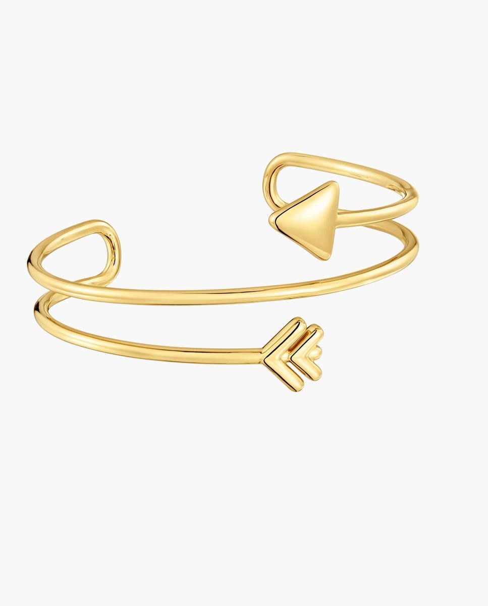 Pulseira Rígida Flechazo Banhada em Ouro 18 Kt Sobre Prata com Dupla Flecha Multicolor-1
