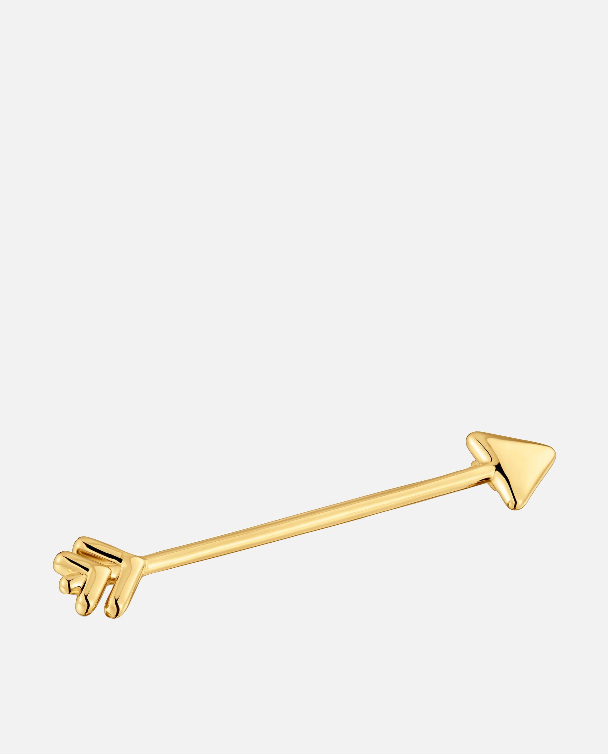 Broche Flechazo Banhado a Ouro 18 Kt Sobre Prata Dourado-3