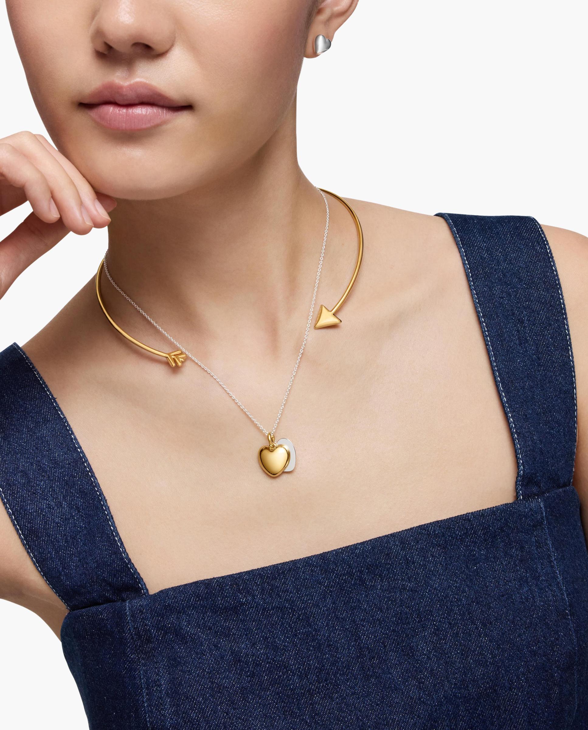 Colar Curto Flechazo Banhado a Ouro 18 Kt Sobre Prata Dourado-5