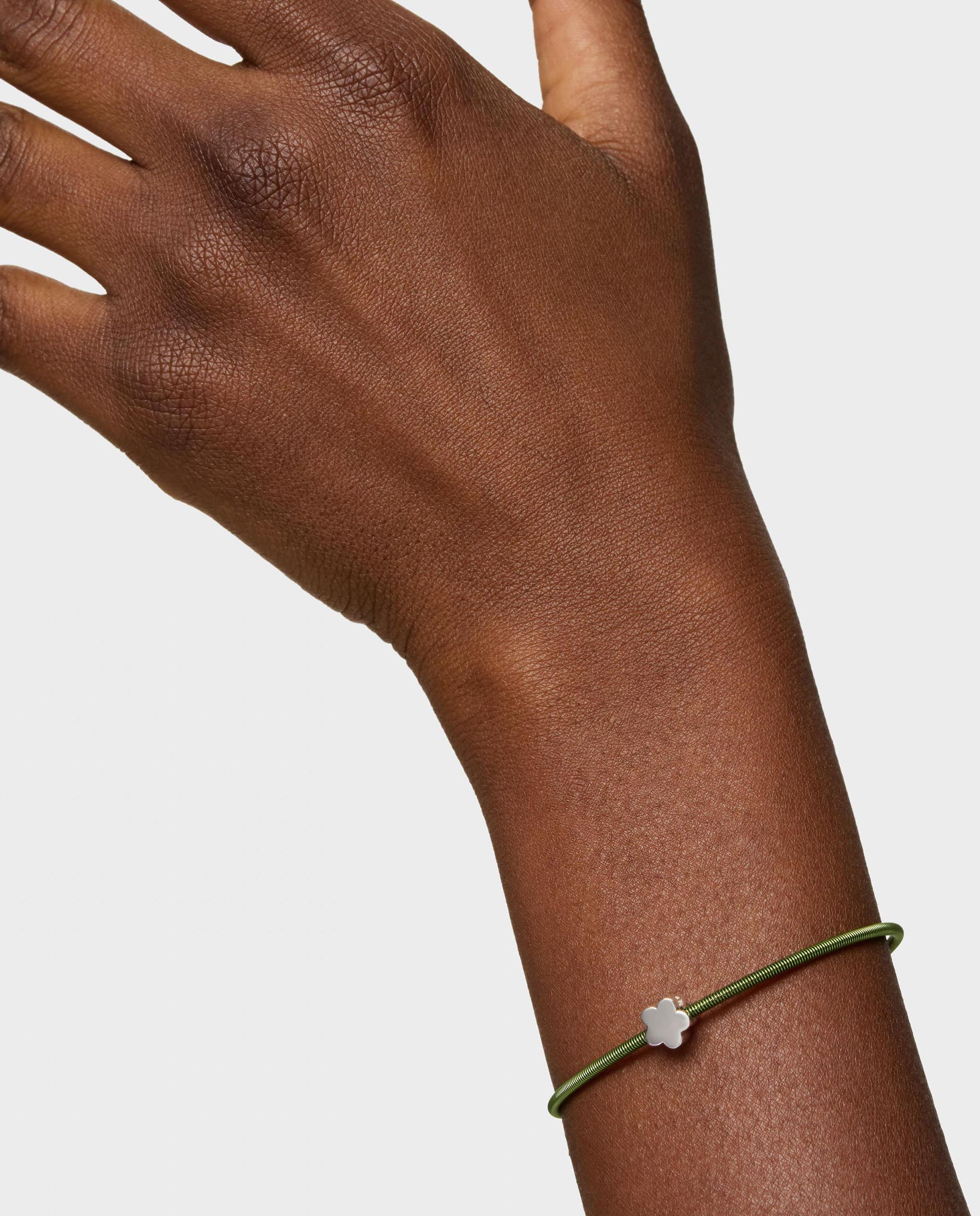 Charm de Flor Mesh Tube em Prata com 7 Mm Prateado-3