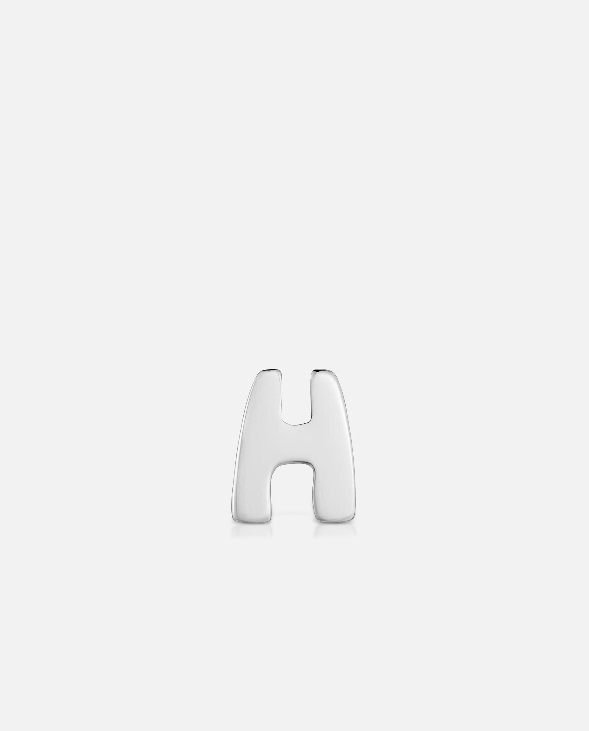 Charm de Letra H Mesh Tube de Prata 7 Mm Prateado-1