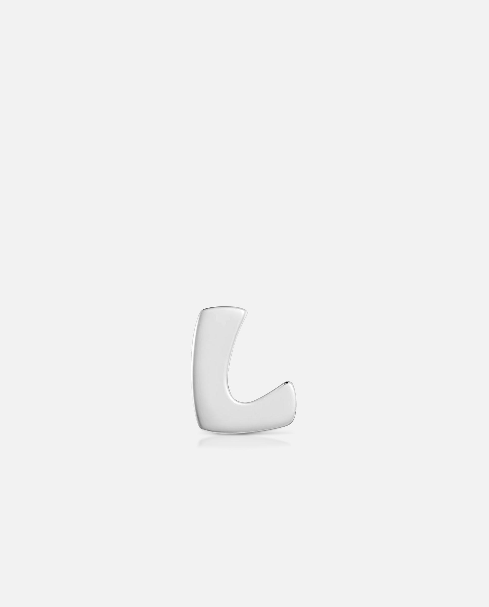Charm de Letra L Mesh Tube de Prata 7 Mm Prateado-1