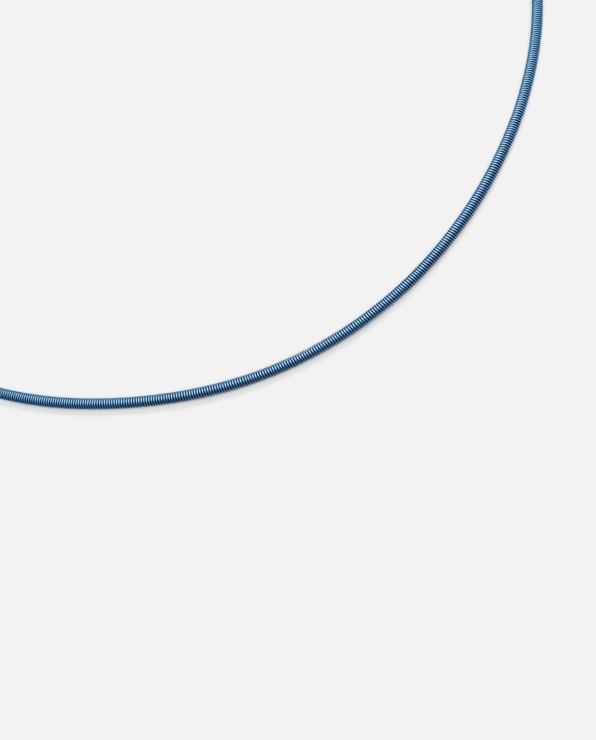 Colar Mesh Tube de Aço em Turquesa 2 Mm Azul-turquesa-2