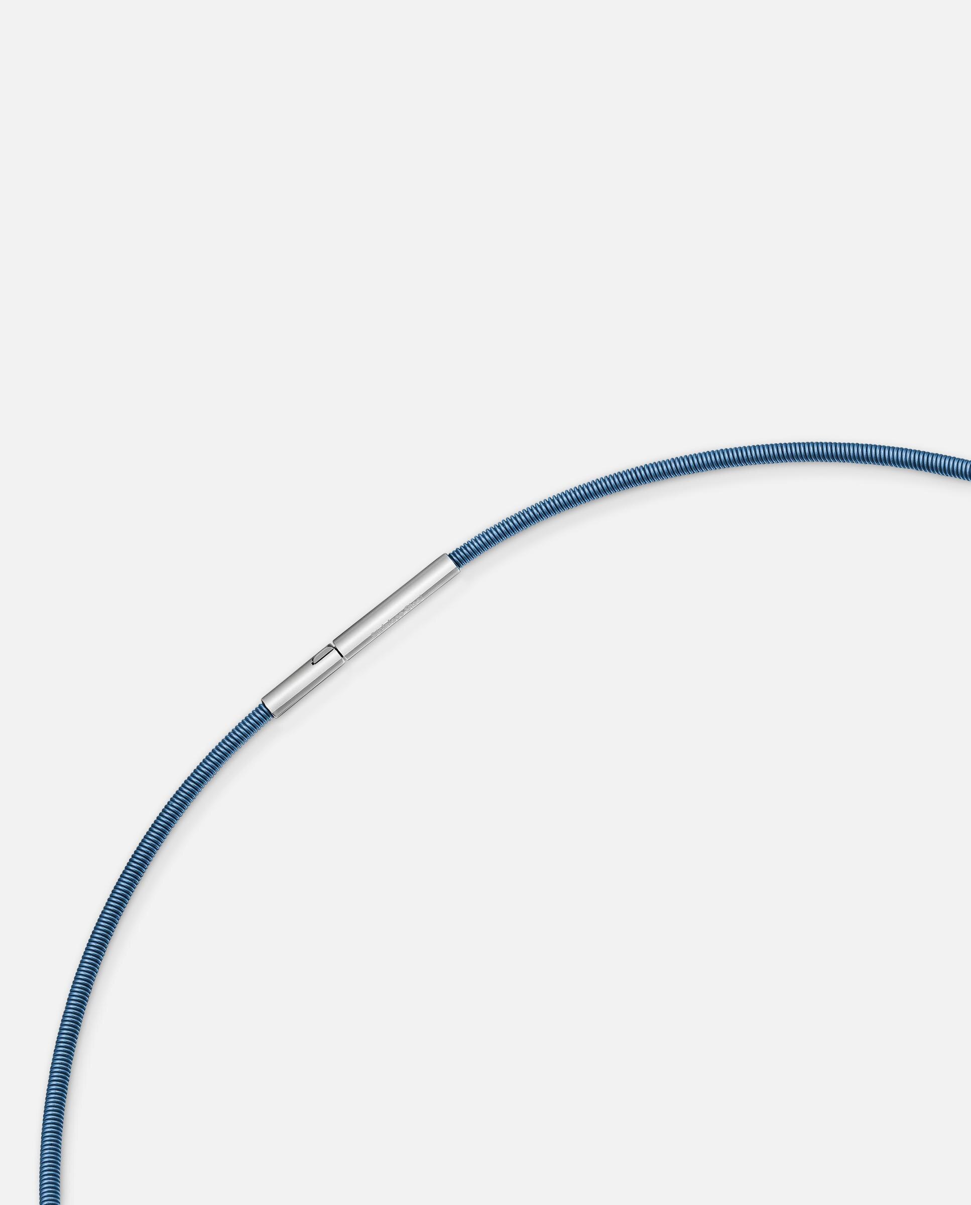 Colar Mesh Tube de Aço em Turquesa 2 Mm Azul-turquesa-3