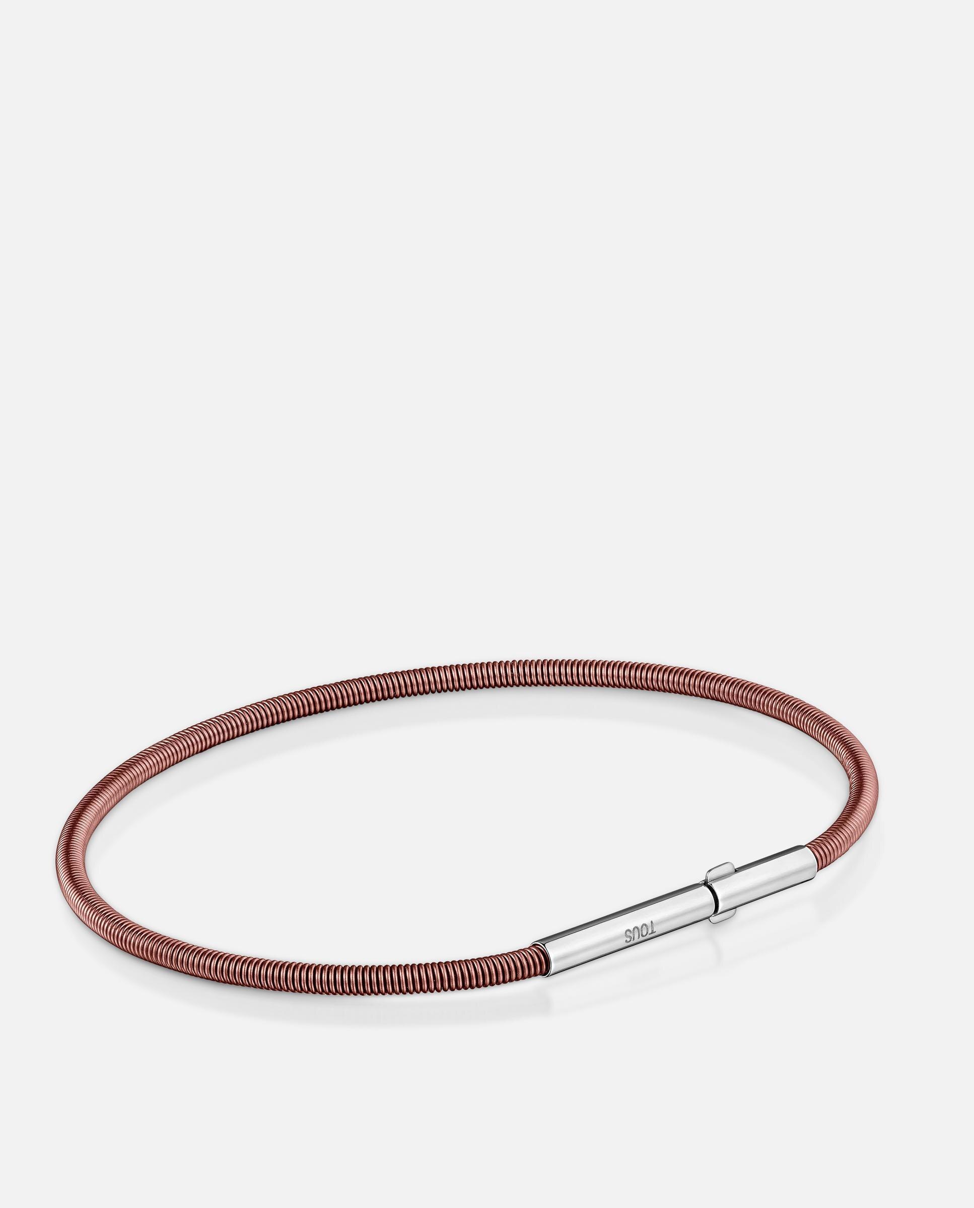 Pulseira de Corrente Mesh Tube de Aço em Castanho 2 Mm Castanho-escuro-3
