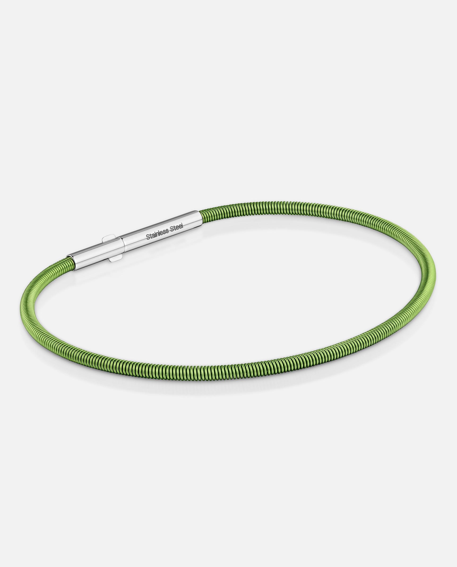 Pulseira Rígida Mesh Tube de Aço em Verde 2 Mm Verde-1