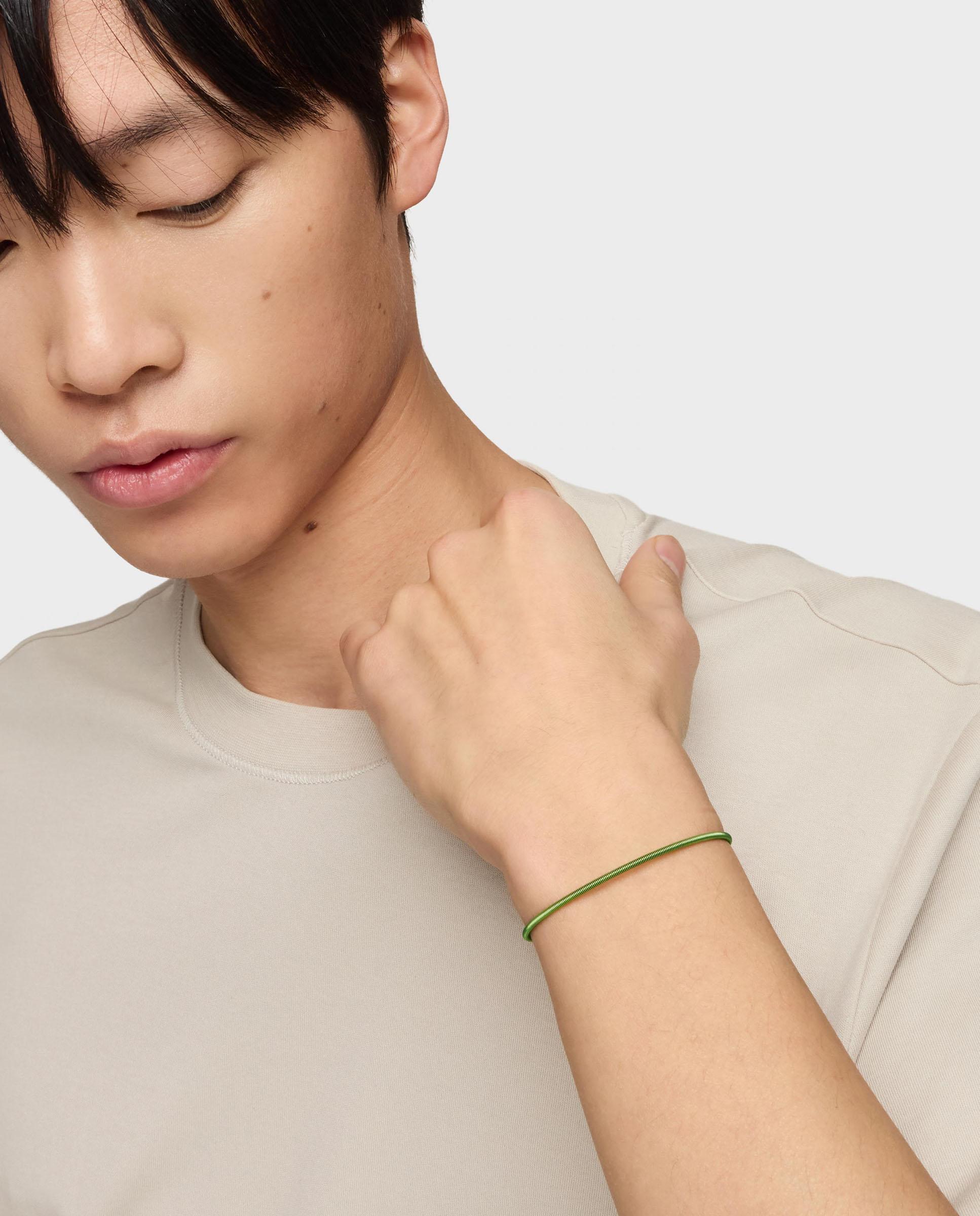 Pulseira Rígida Mesh Tube de Aço em Verde 2 Mm Verde-2