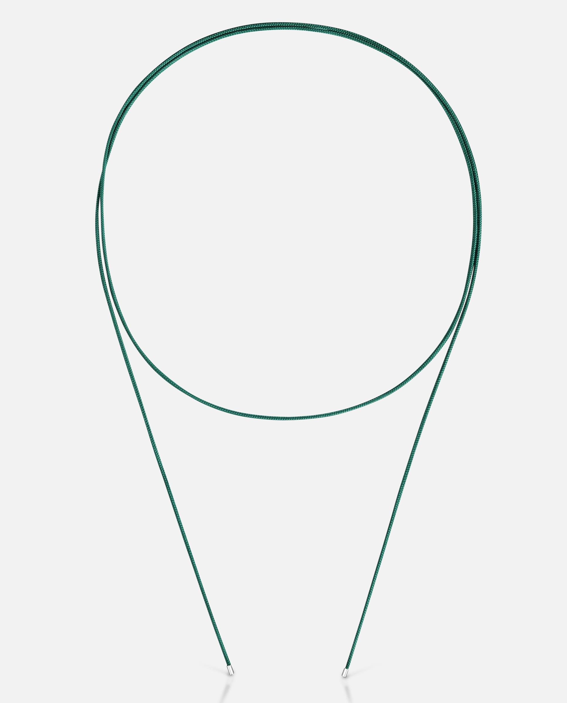 Colar Basics Comprido de Prata em Verde Multicolor-1
