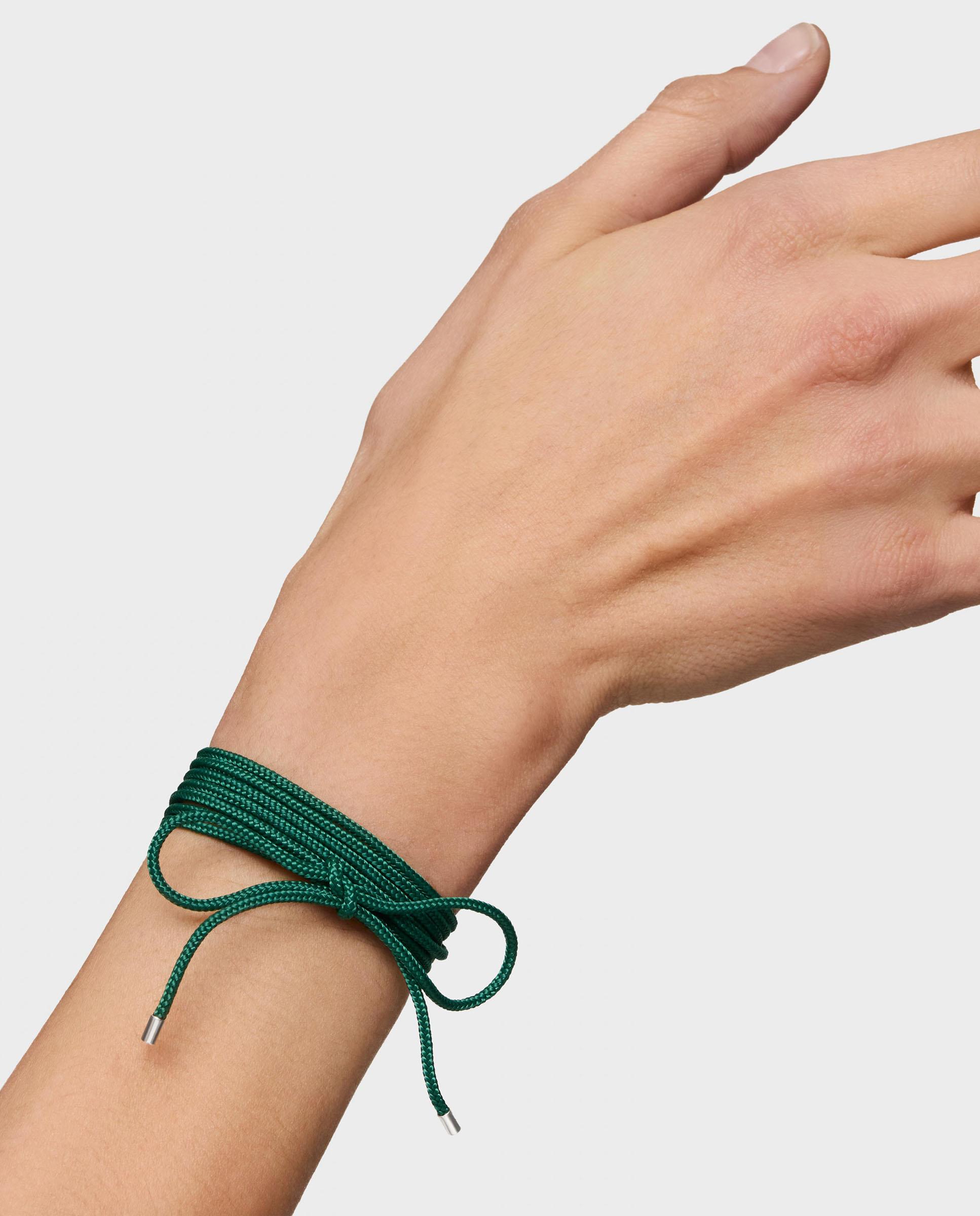 Colar Basics Comprido de Prata em Verde Multicolor-3