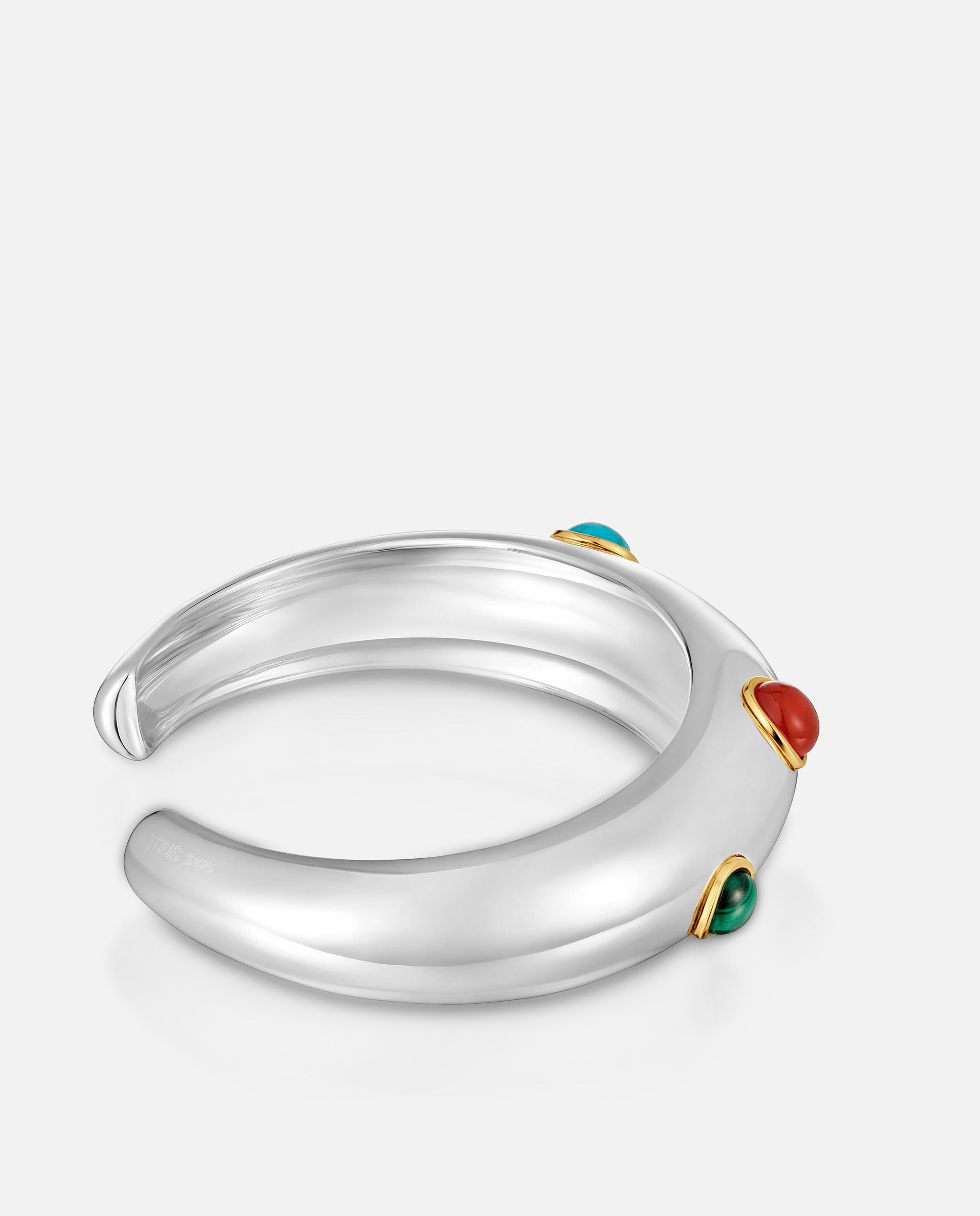 Pulseira de Prata Banhada em Ouro 18 Kt Sobre Prata Warm com Gemas Multicolor-2
