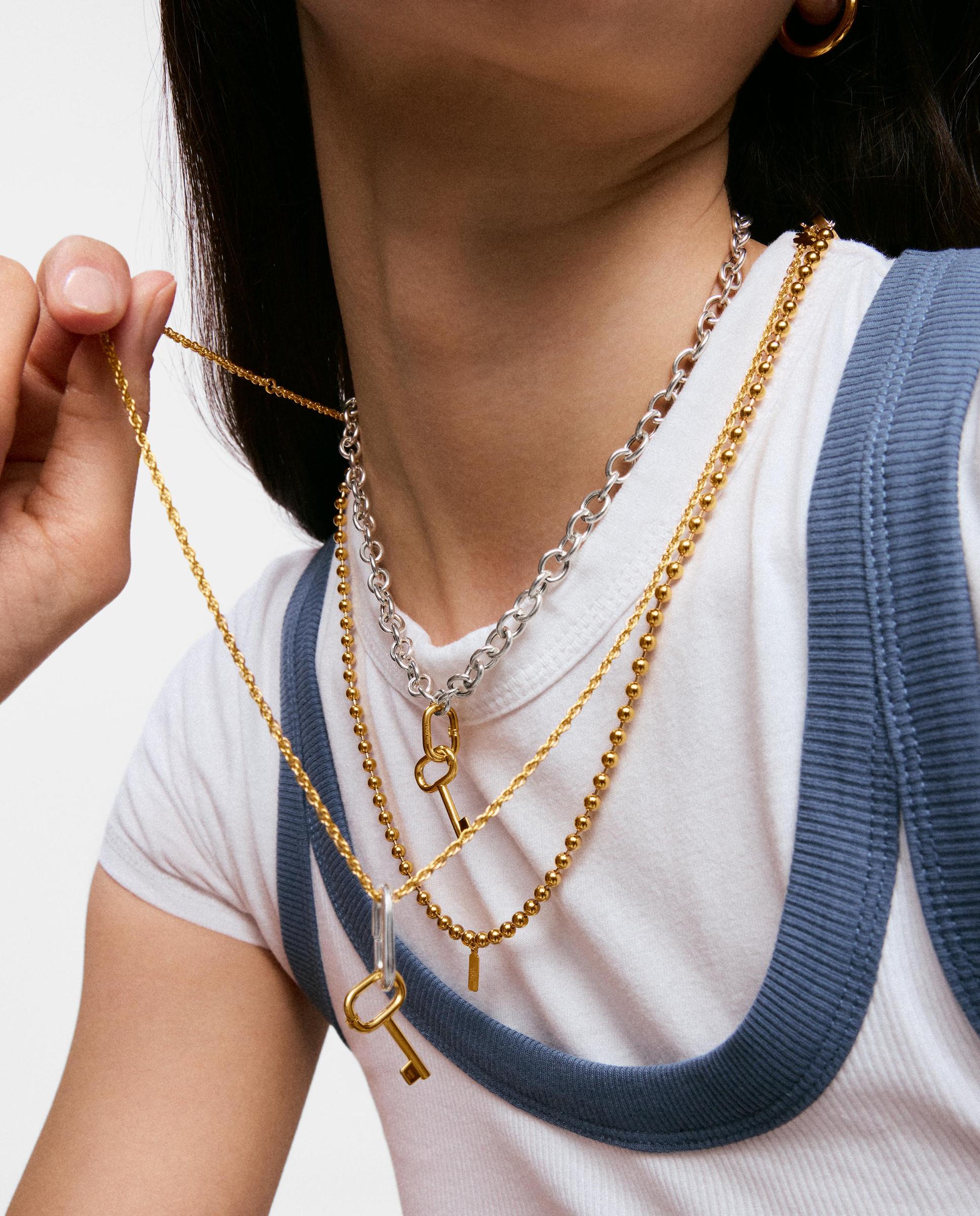 Pingente com Banho de Ouro 18 Kt Sobre Prata Motivo Chave 23 Mm Unlock Dourado-5