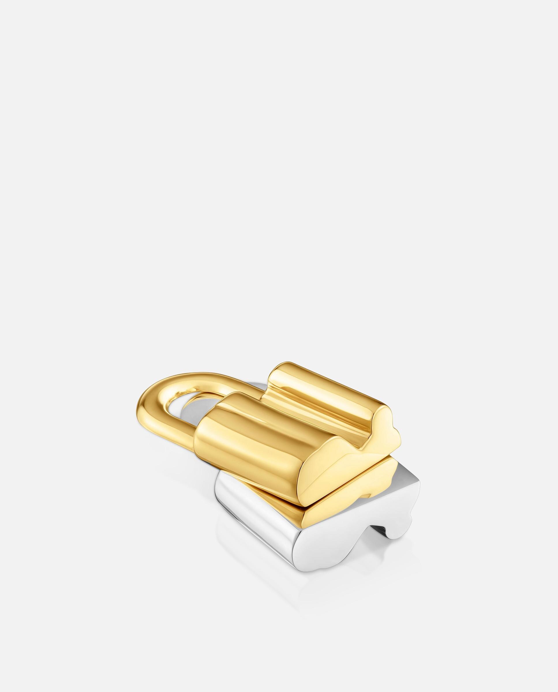 Pendente Bicolor Motivo Urso Cadeado 20 Mm Unlock Bicolor-3