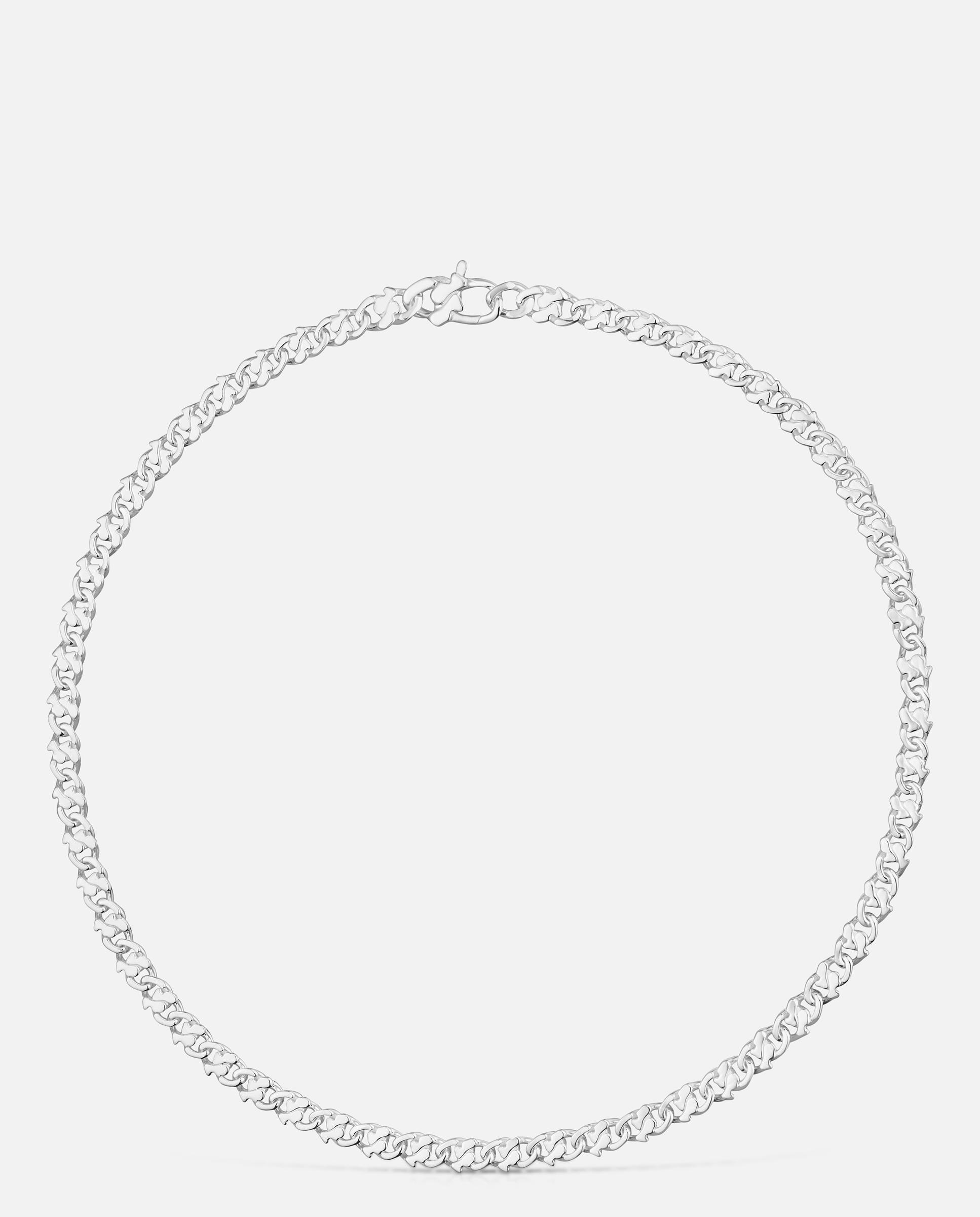 Imagem 0 de Colar de Corrente Curto de Prata 9 Mm Bear's Chain