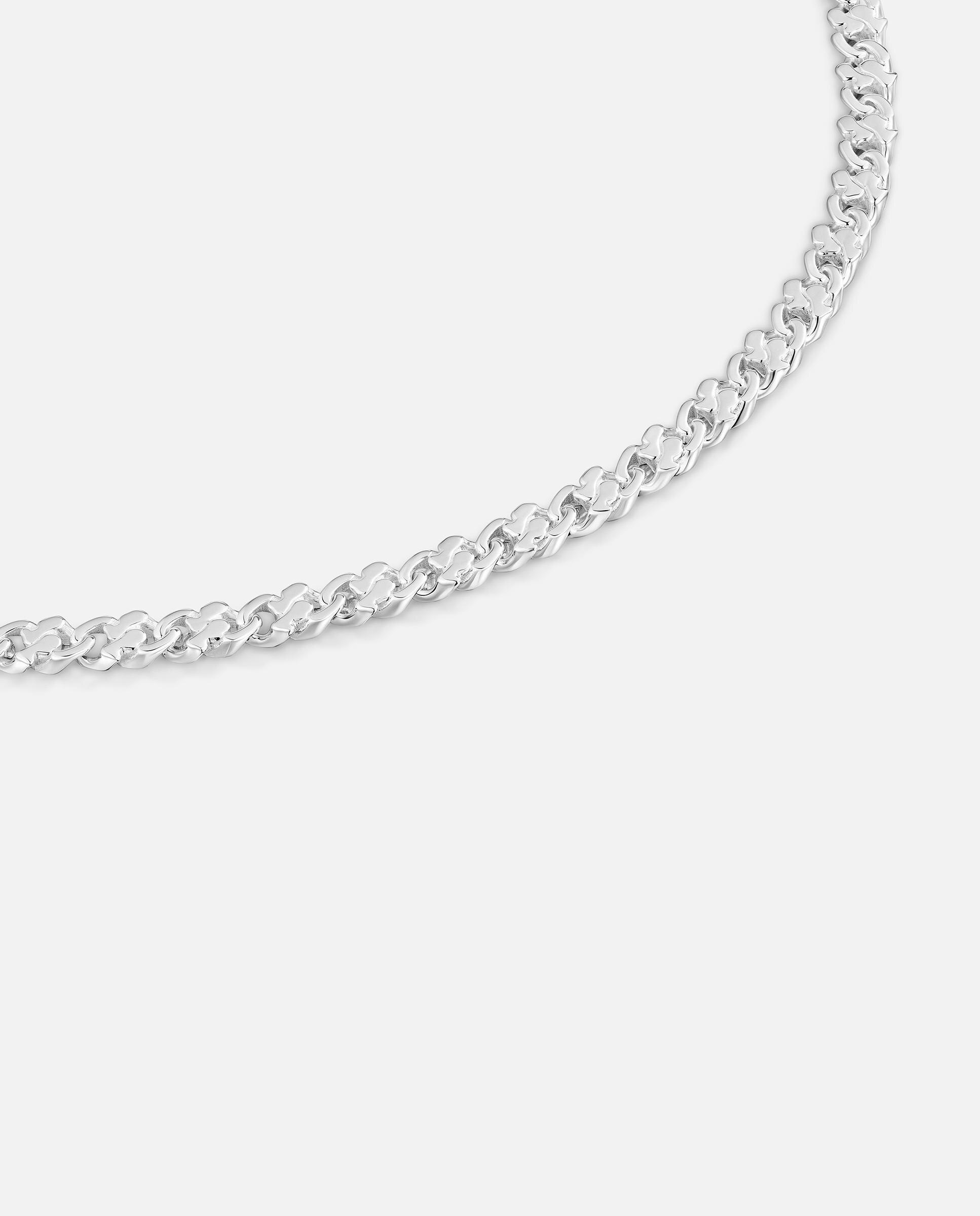 Colar de Corrente Curto de Prata 9 Mm Bear's Chain Prateado-2