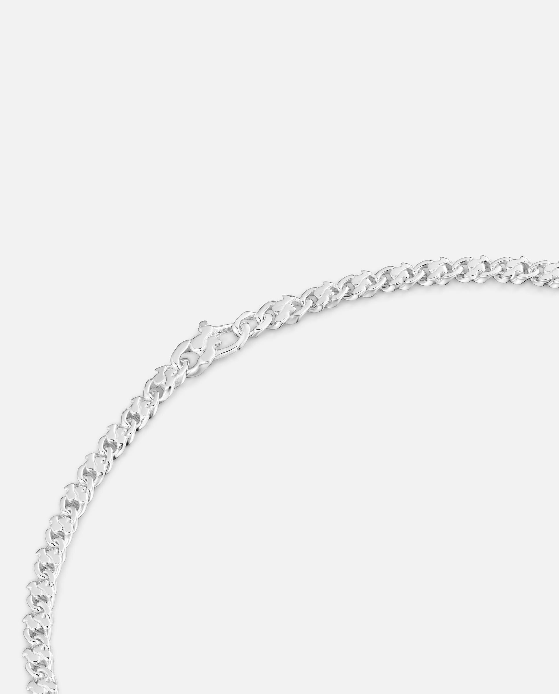 Colar de Corrente Curto de Prata 9 Mm Bear's Chain Prateado-3