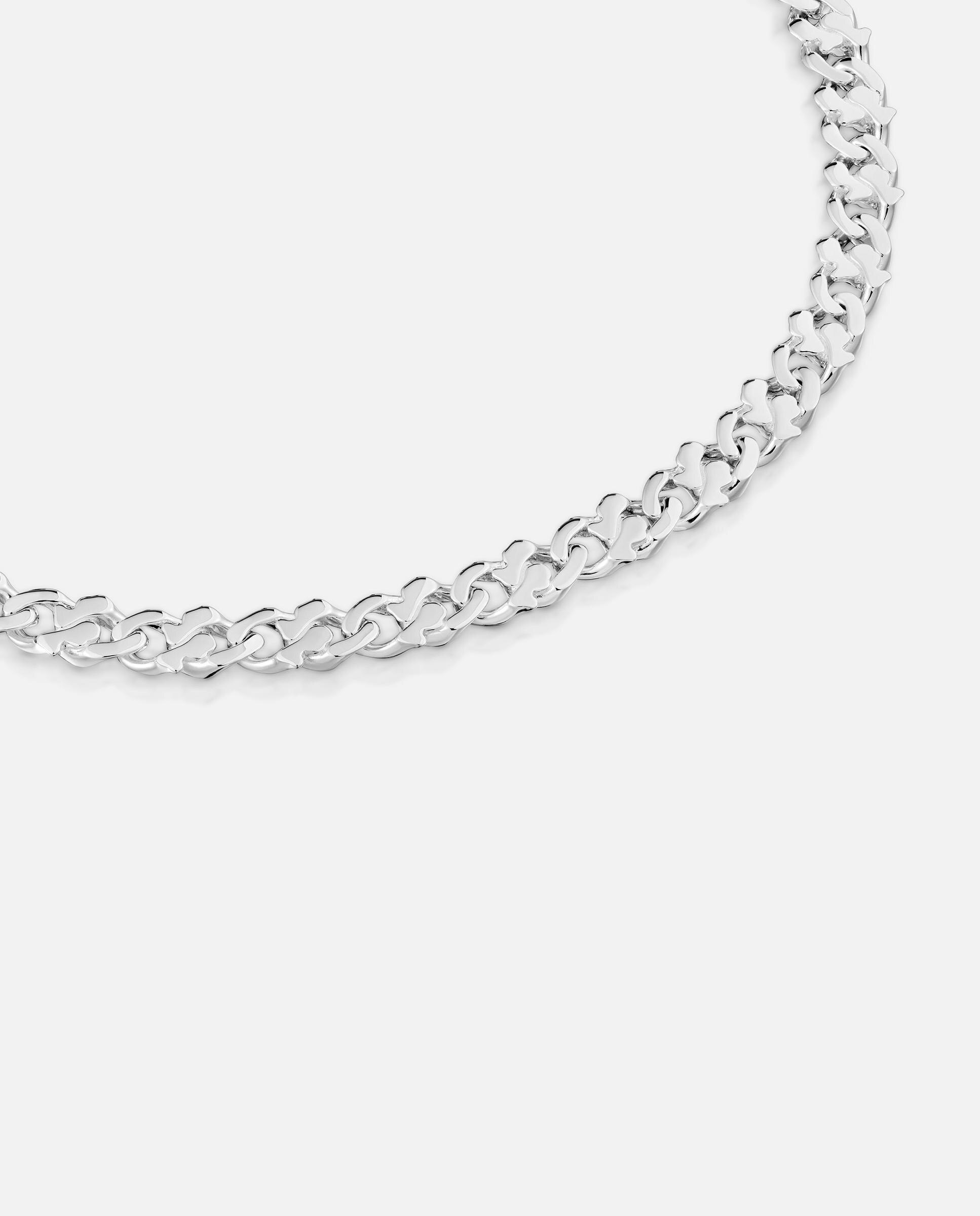Colar de Corrente Curto de Prata 9 Mm Bear's Chain Prateado-2