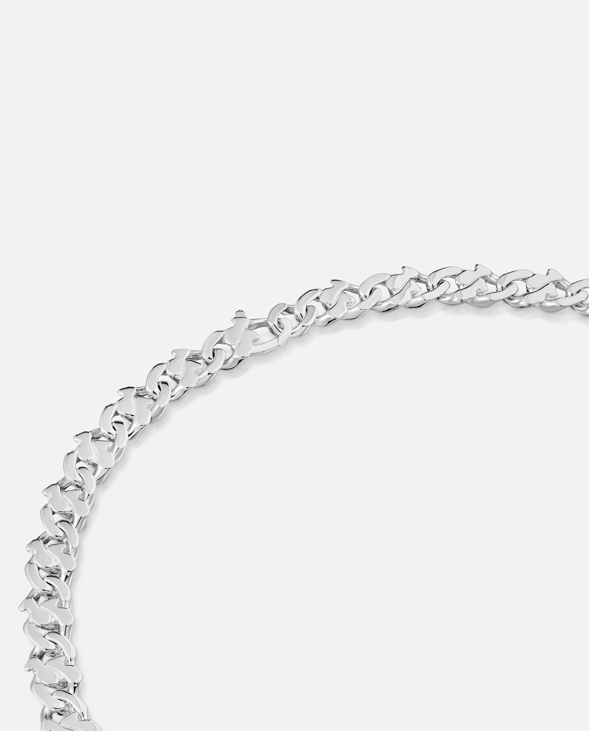 Colar de Corrente Curto de Prata 9 Mm Bear's Chain Prateado-3