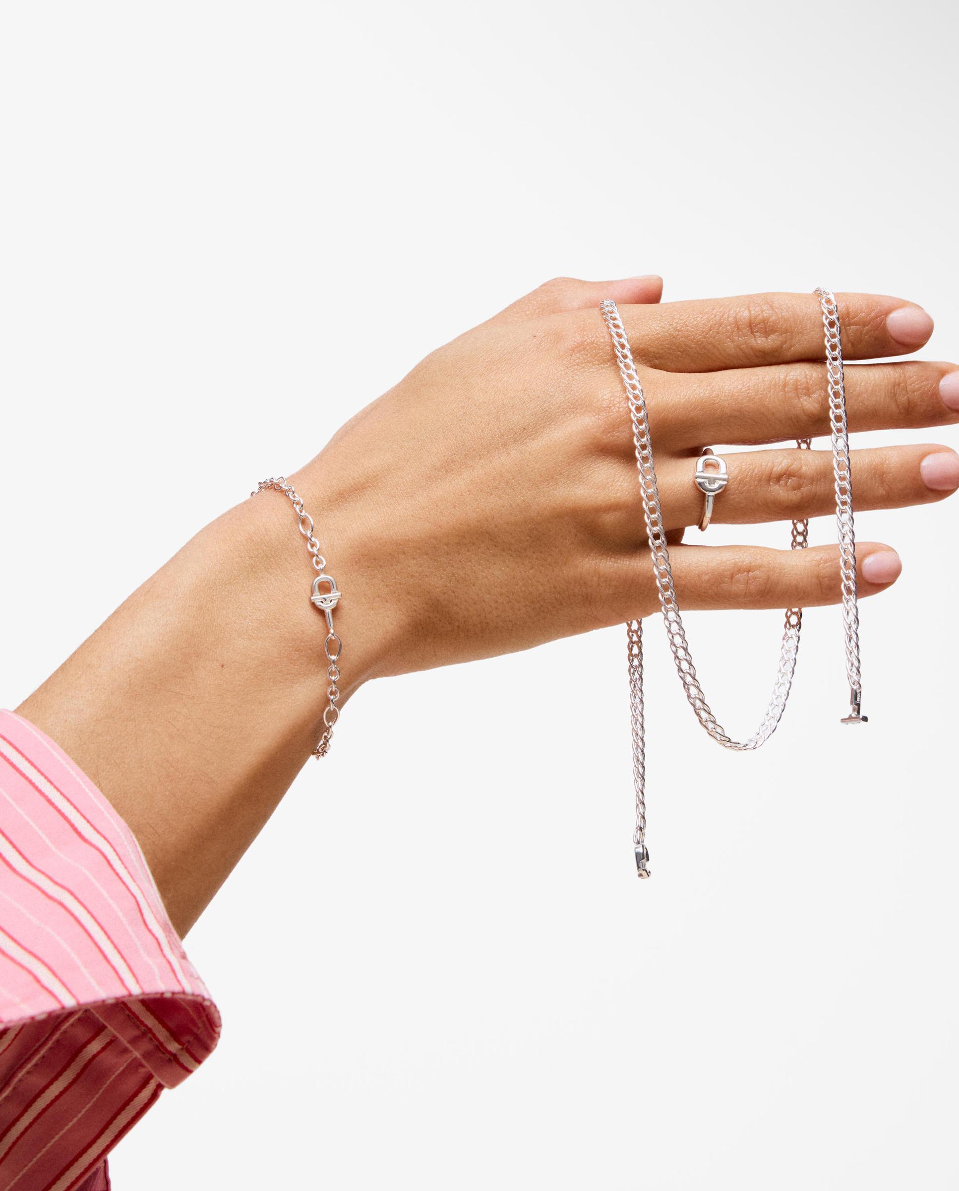 Pulseira de Corrente Oval de Prata Tous Manifesto Prateado-5