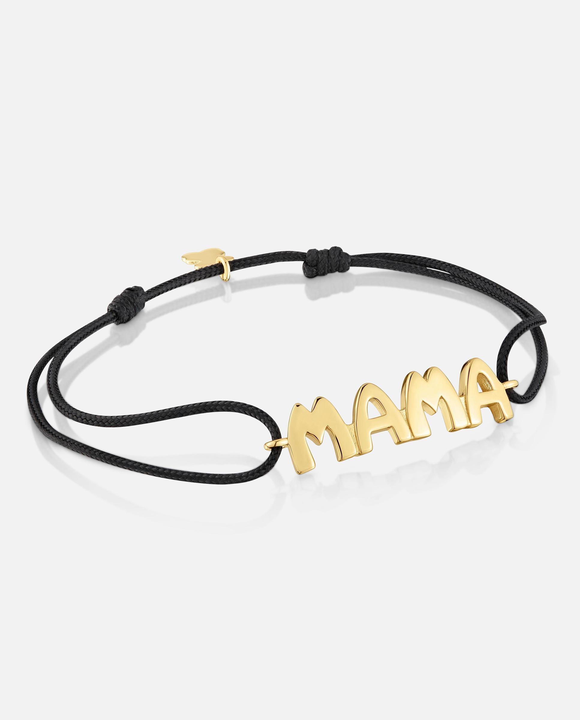 Imagem 0 de Pulseira de Nylon em Preto com Banho de Ouro 18 Kt Sobre Prata