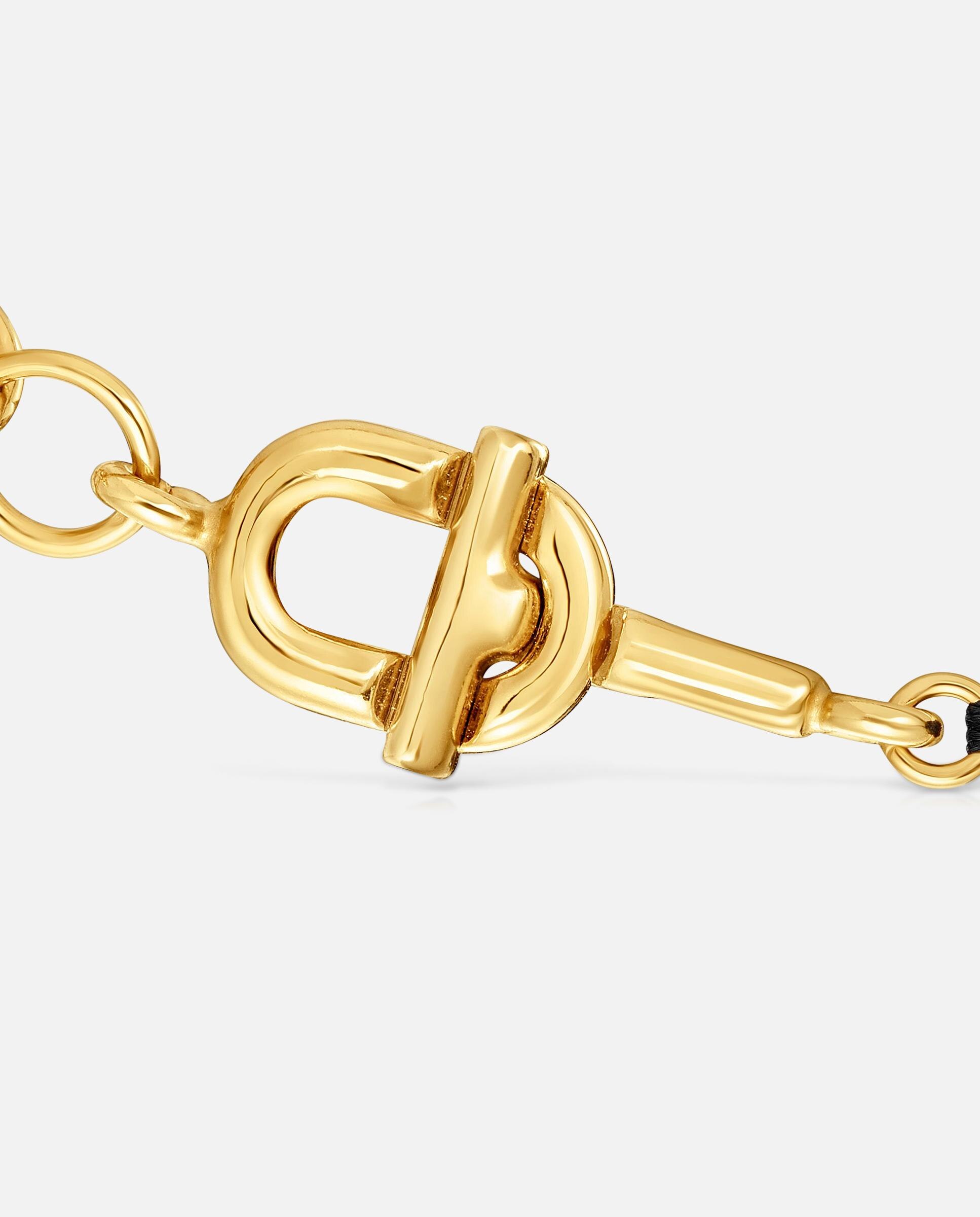 Pulseira de Corrente com Banho de Ouro 18 Kt Sobre Prata e Ônix Tous Manifesto Preto-2
