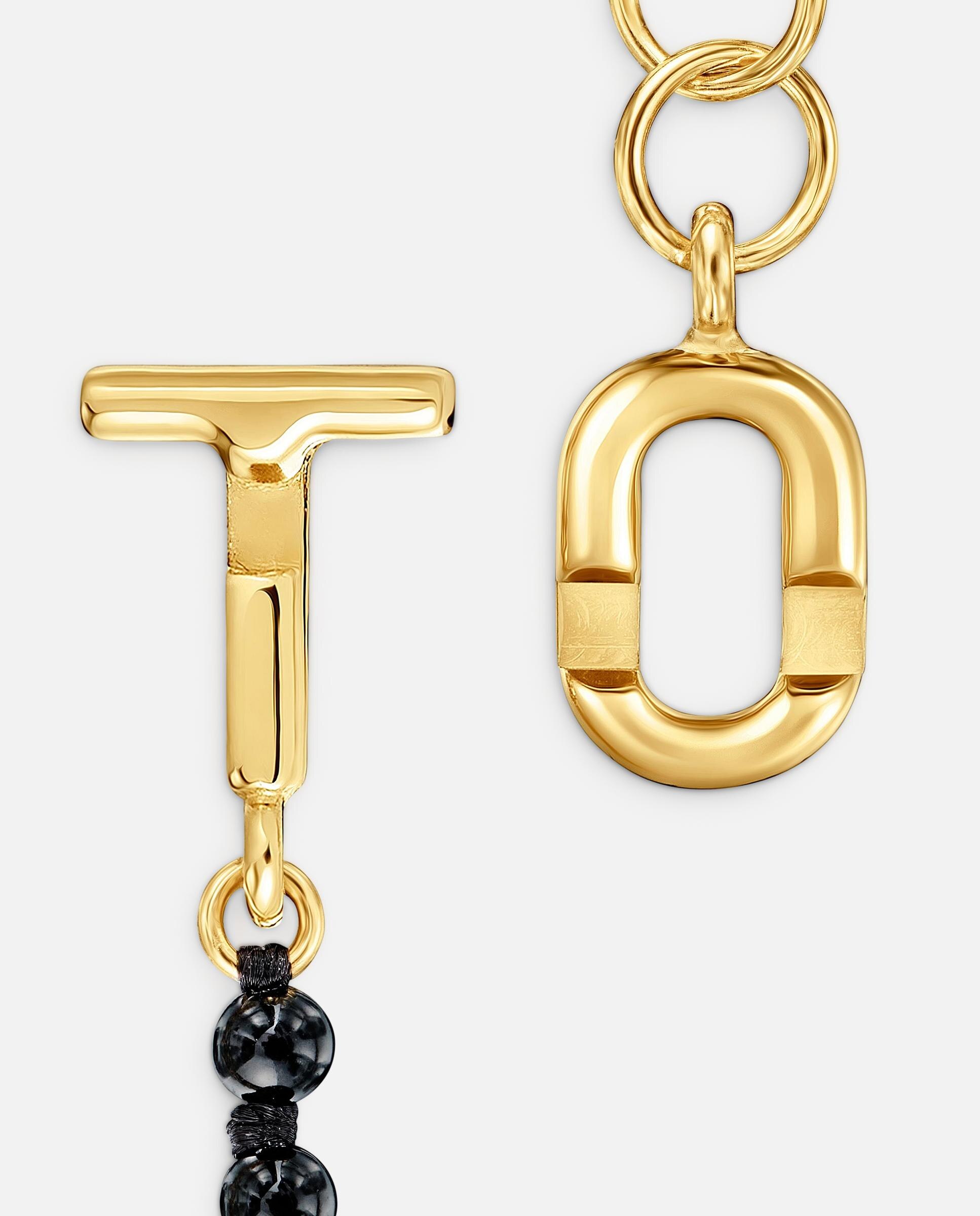 Pulseira de Corrente com Banho de Ouro 18 Kt Sobre Prata e Ônix Tous Manifesto Preto-3