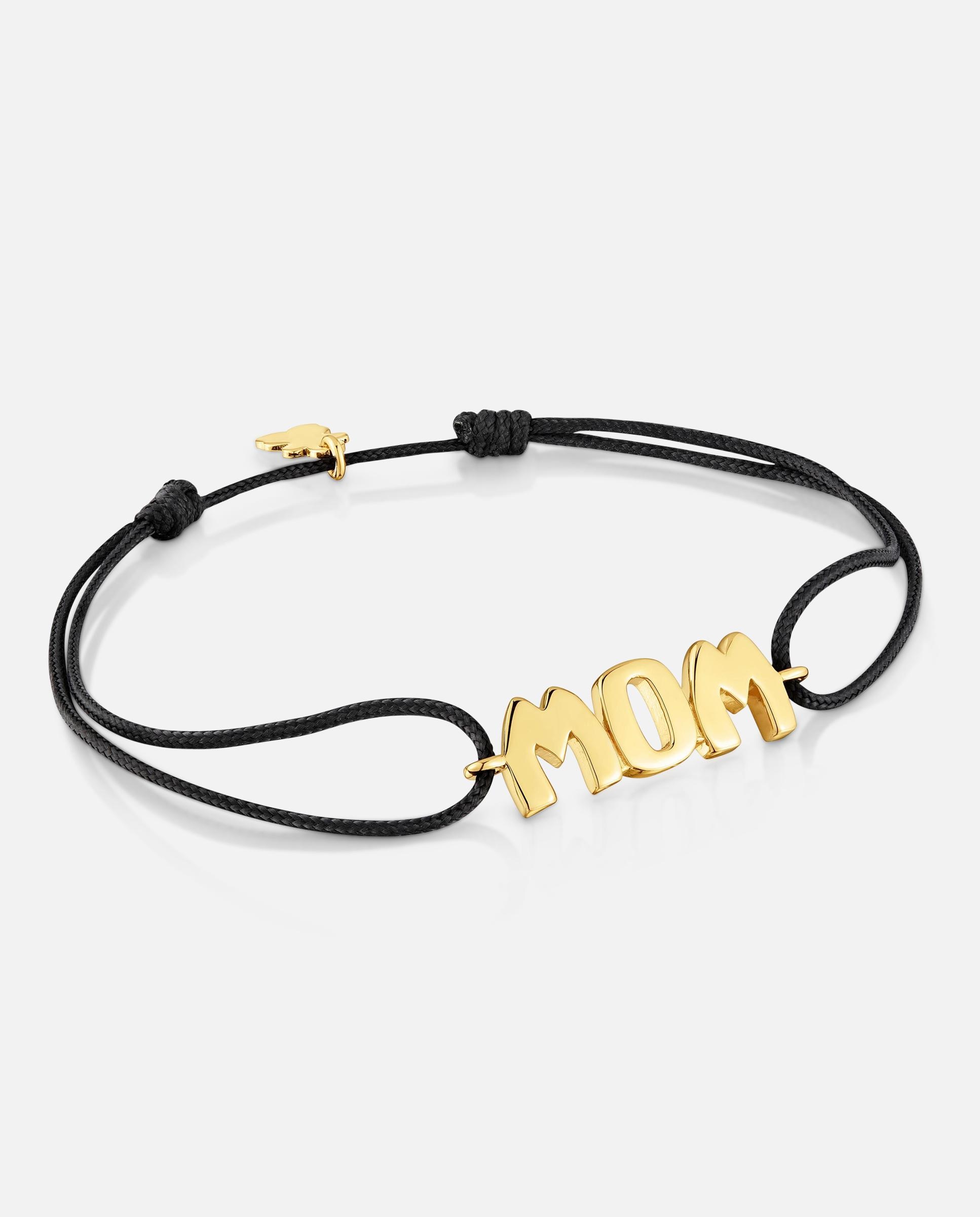 Imagem 0 de Pulseira de Nylon com Banho de Ouro 18 Kt Sobre Prata Mom