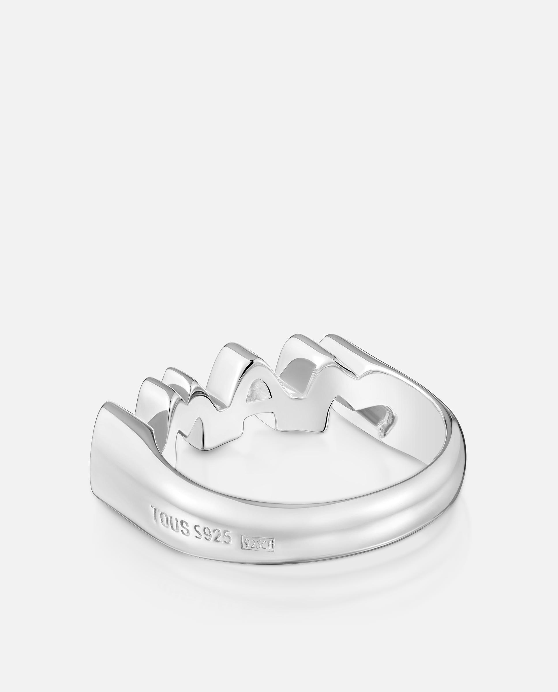 Anel de Prata Mama Prateado-3