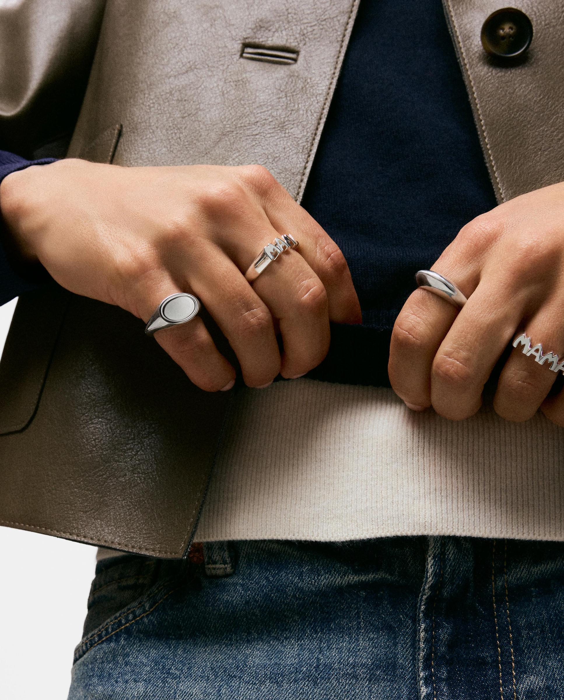 Anel de Prata Mama Prateado-5