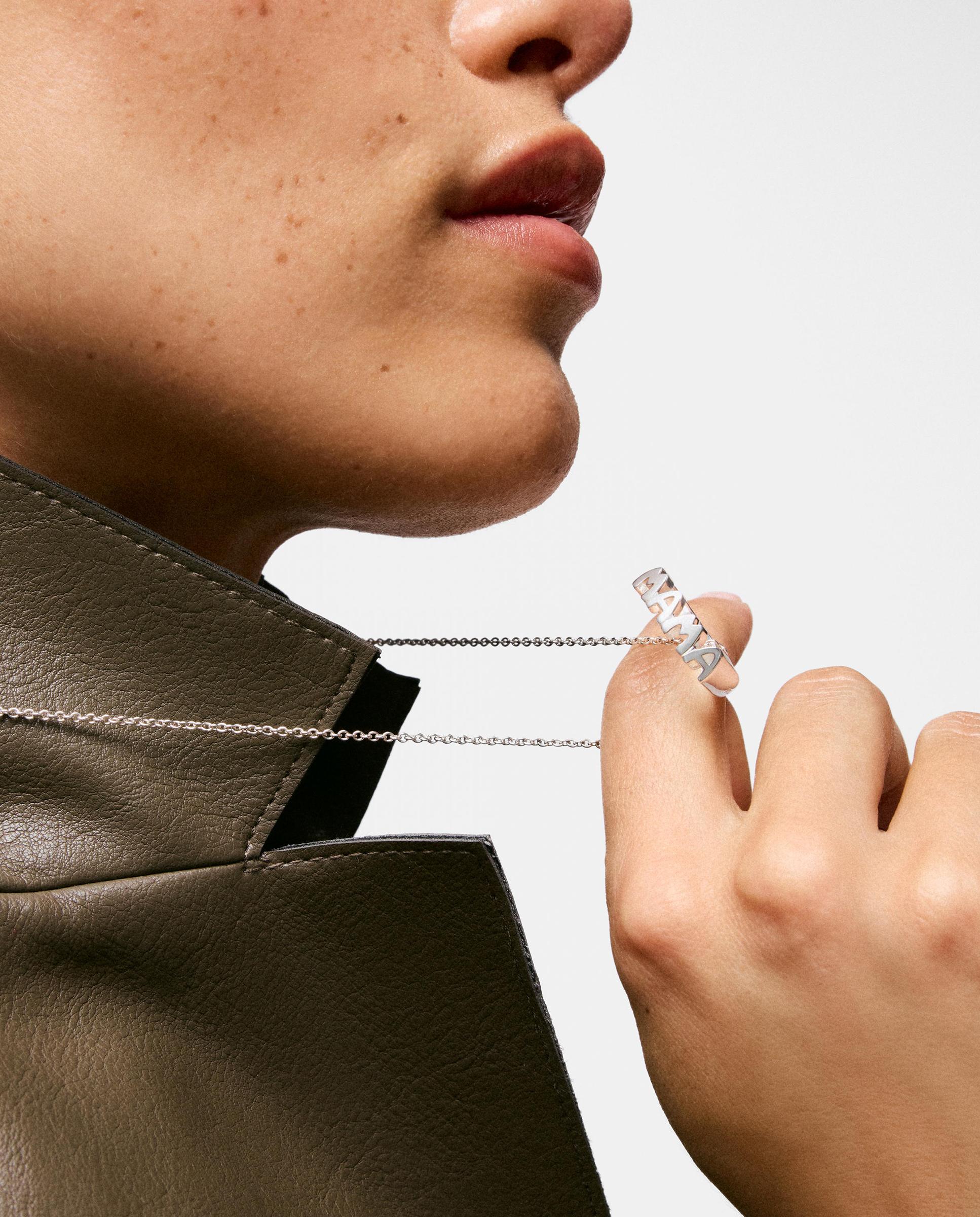 Anel de Prata Mama Prateado-6