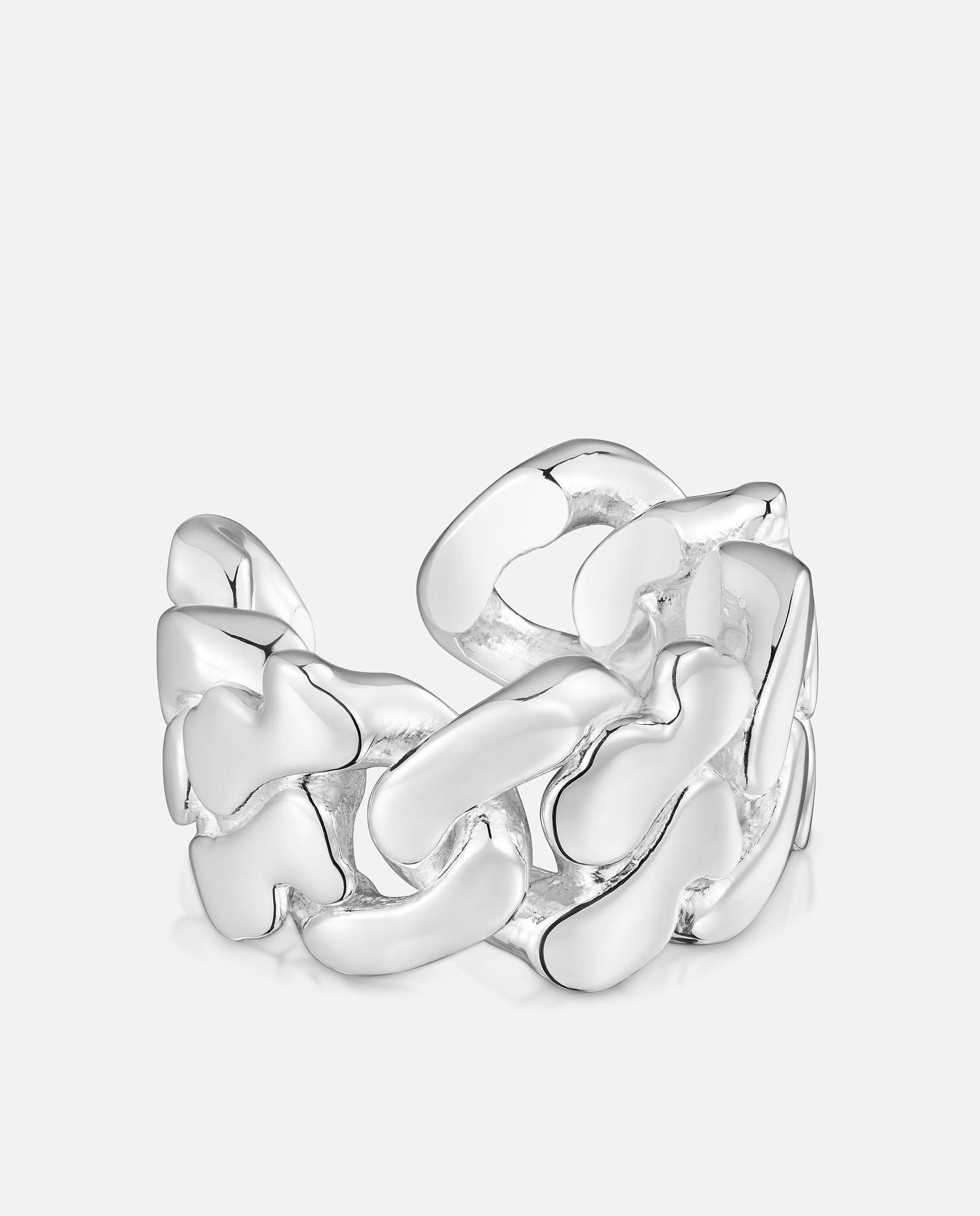 Anel de Prata 14 Mm Bear's Chain Prateado-2