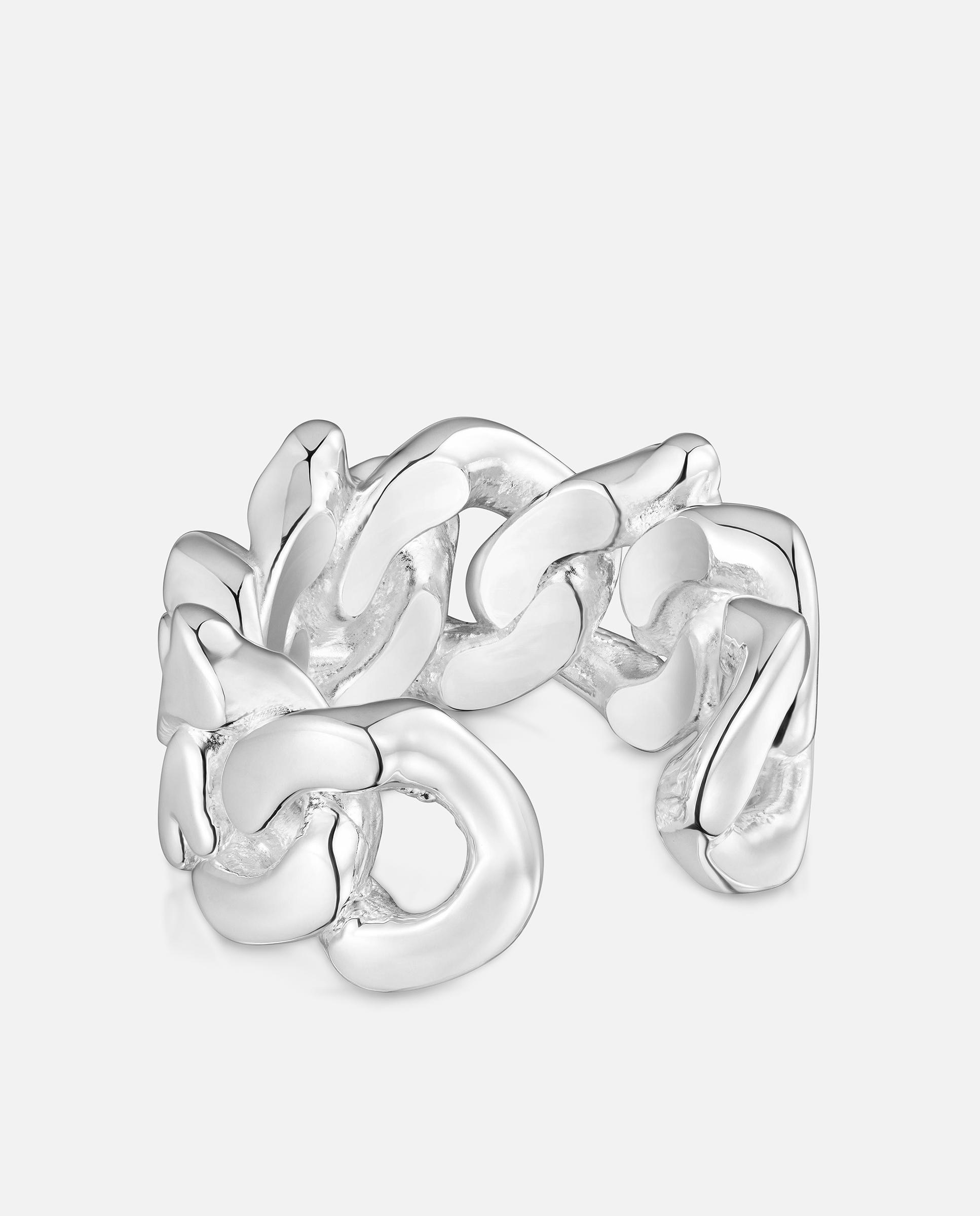 Anel de Prata 14 Mm Bear's Chain Prateado-3