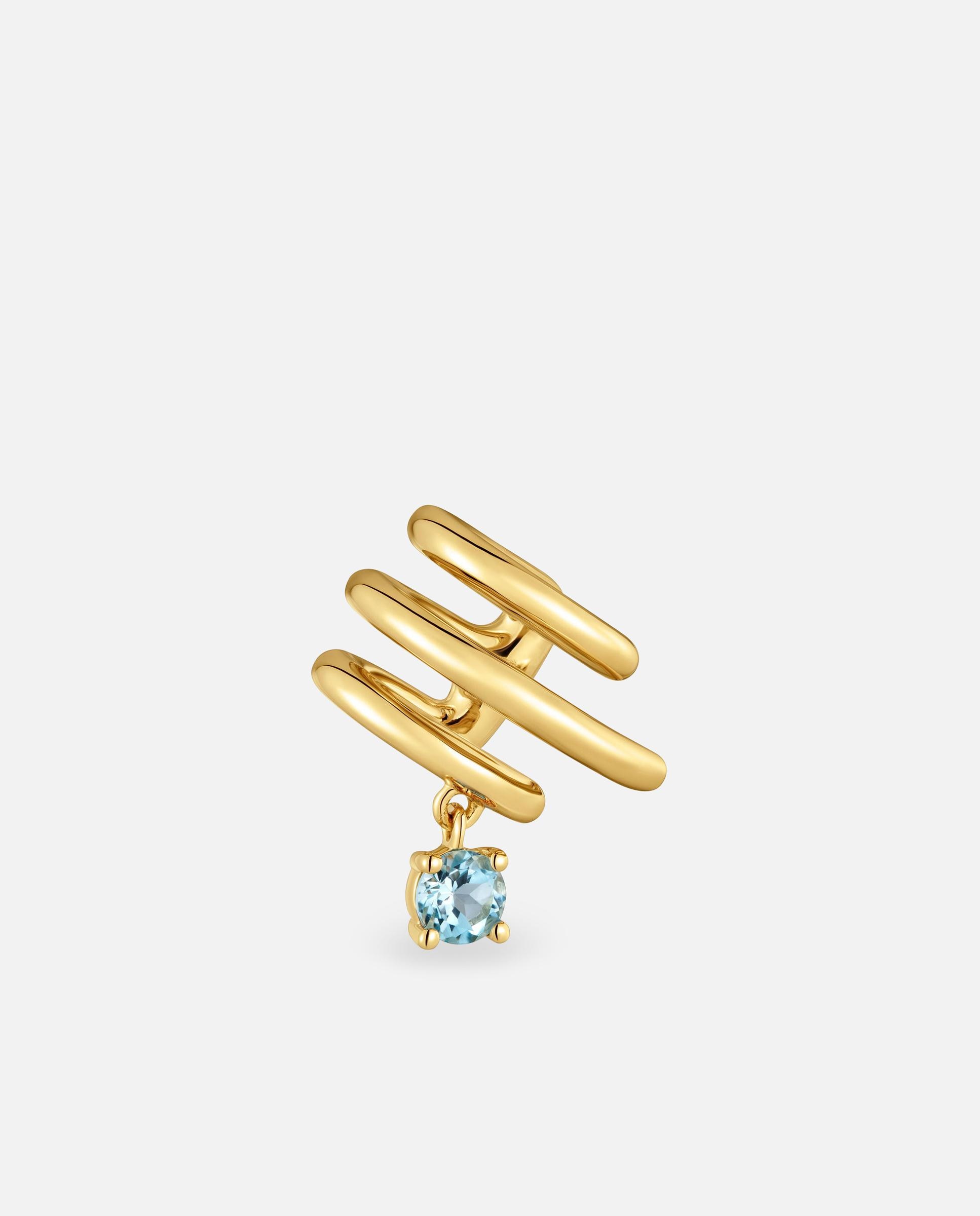 Imagem 0 de Pendente Individual com Banho de Ouro 18 Kt Sobre Prata e Topázio Lio