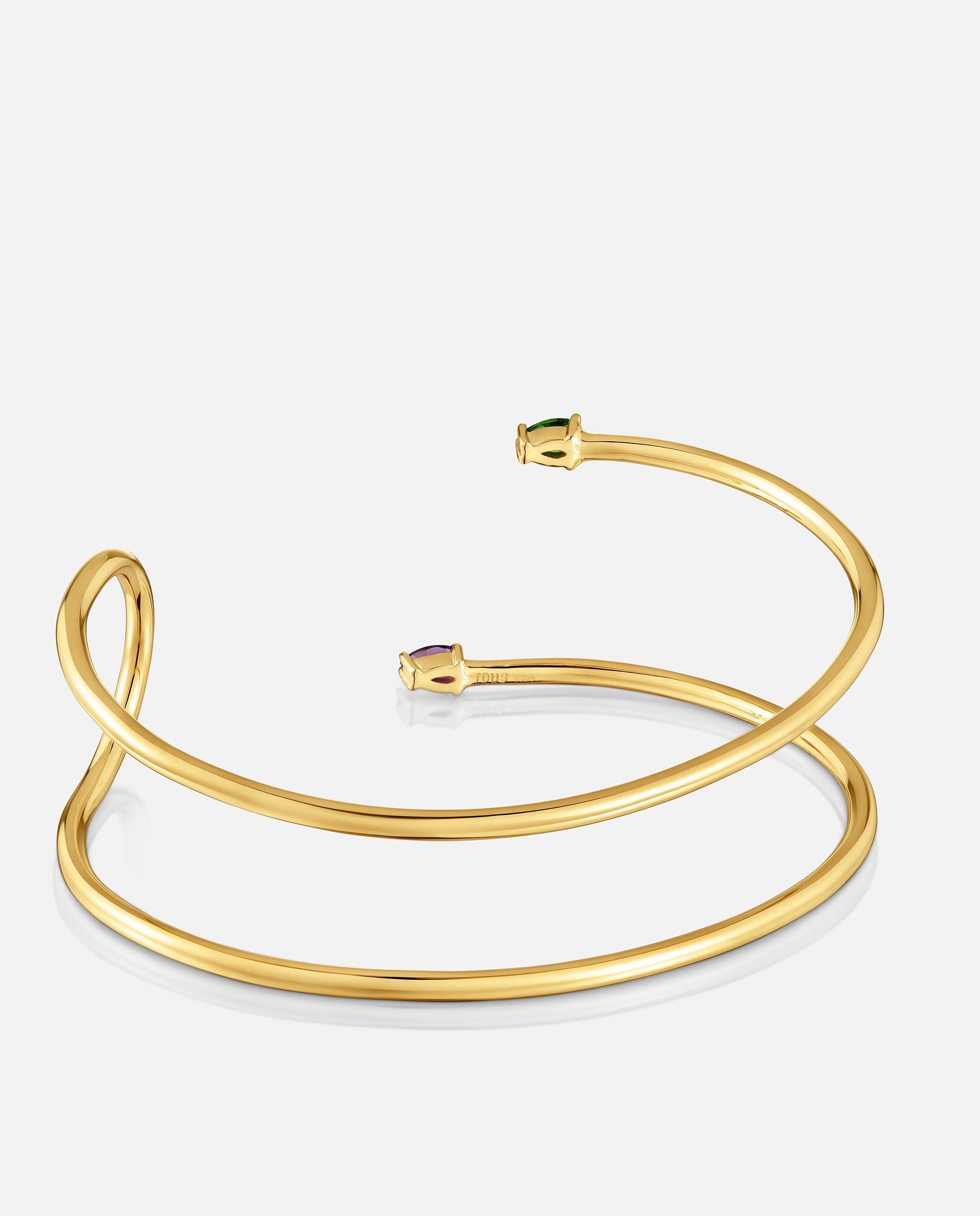 Bracelete com Banho de Ouro 18 Kt Sobre Prata e Gemas Lio Multicolor-3