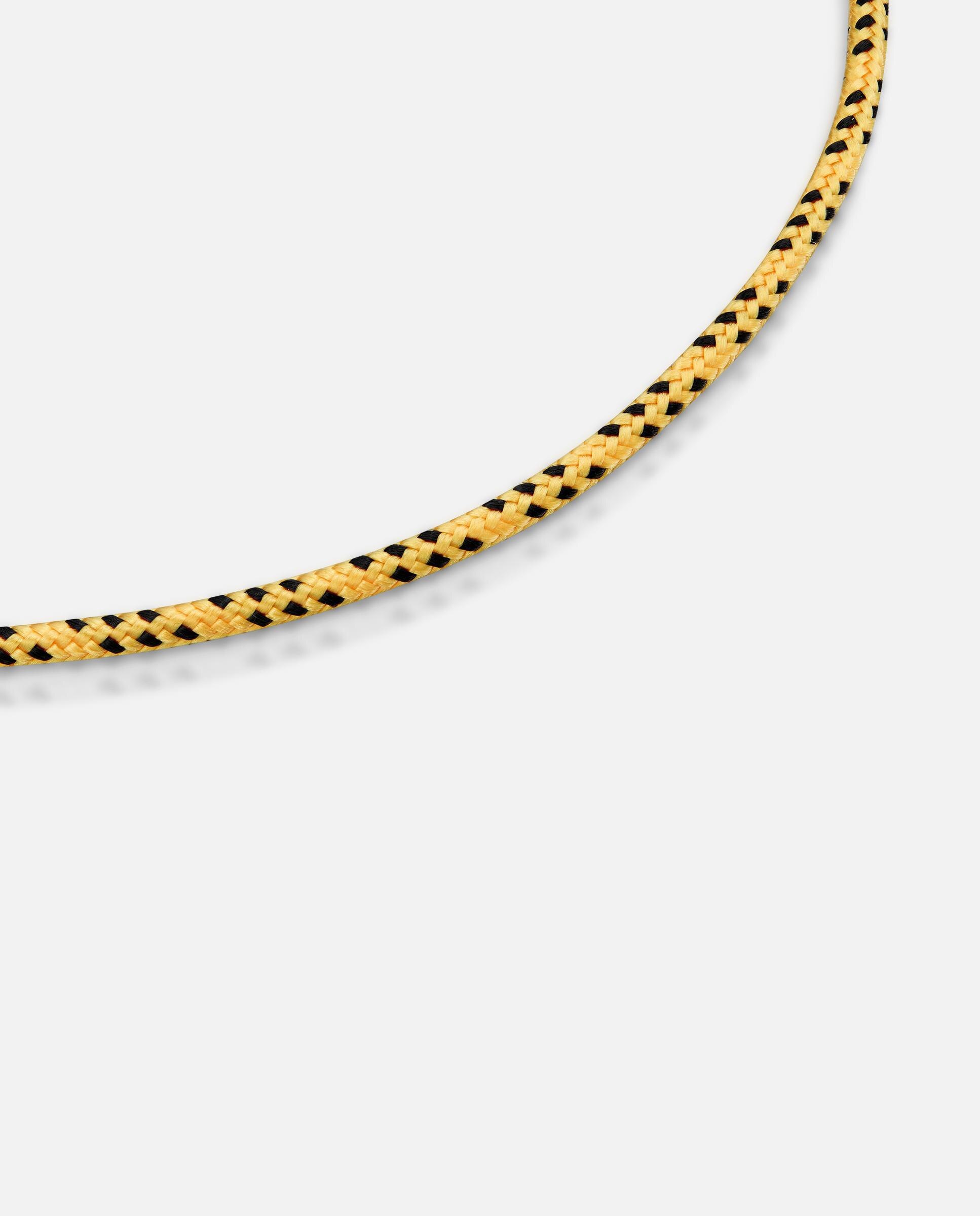 Colar com Cordão Amarelo e Aço Basics Prateado-2