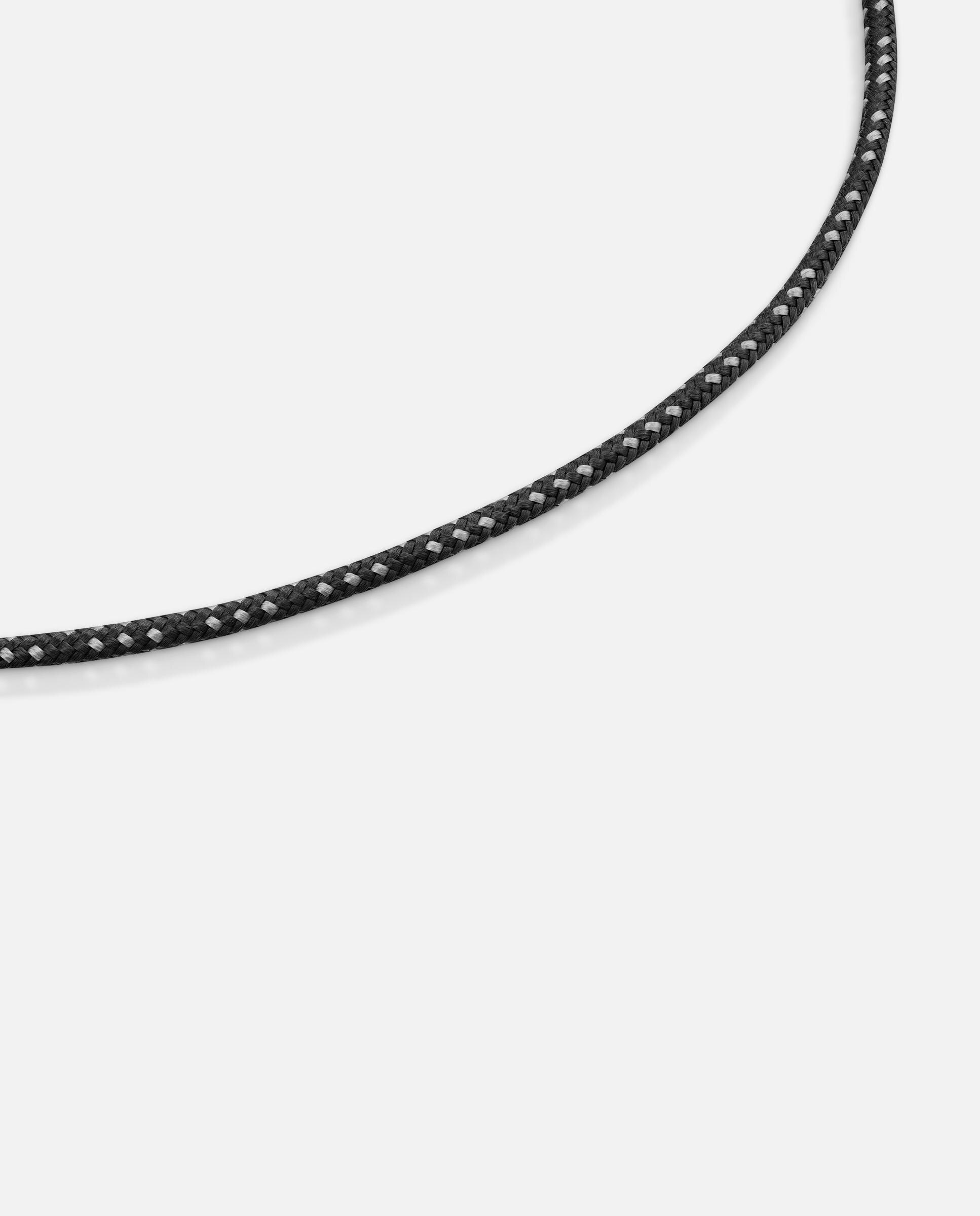 Colar com Cordão em Preto e Aço Basics Prateado-2